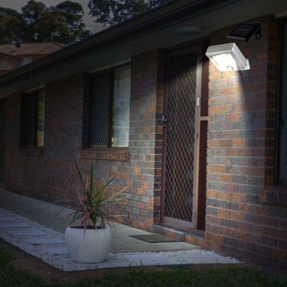 Wandleuchte Bewegungsmelder Außen mit Tageslichtweiß, Außen-Wandleuchte, Kaltweiß, LED für etc-shop Solar Solarlampen