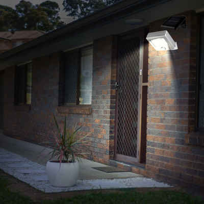 etc-shop Außen-Wandleuchte, Kaltweiß, Tageslichtweiß, Solarlampen für Außen mit Bewegungsmelder LED Solar Wandleuchte