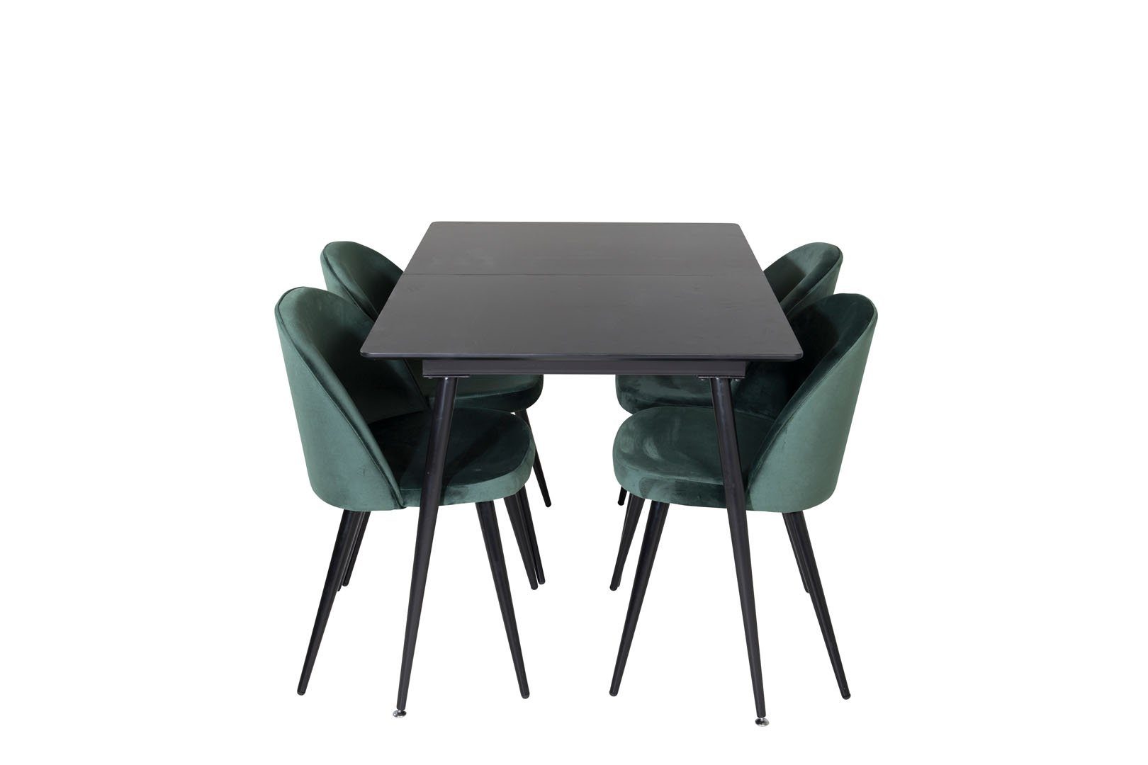 ebuy24 Essgruppe SilarBLExt Essgruppe Esstisch ausziehbarer Tisch L, (5-tlg) schwarz;grün;schwarz