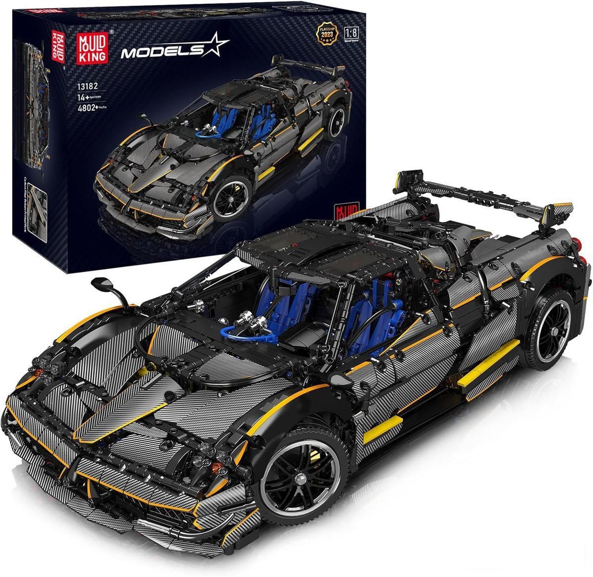 COIL Конструктора, Sportwagen, Autoblöcke, Bausteinset, Bauklötze, Spielbauklötze, (Modell: 13182, 4802 St), Maßstab: 1:8, für Kinder ab 8 Jahren, Großes Automodell