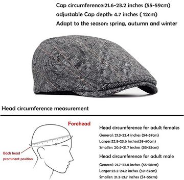 AquaBreeze Baskenmütze Schiebermütze Barret Flat Cap Schirmmütze für Herren Damen (55-59cm Herbst Winter Frühling) Gatsby Newsboy Cap Baskenmützen Golfermütze