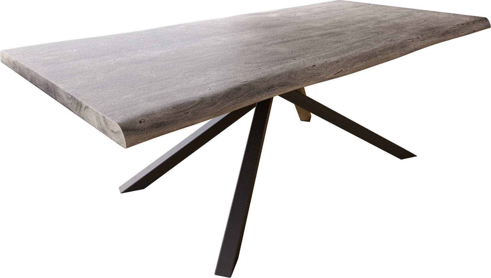 DELIFE Esstisch Edge, Akazie Platin 220x100 günstig online kaufen