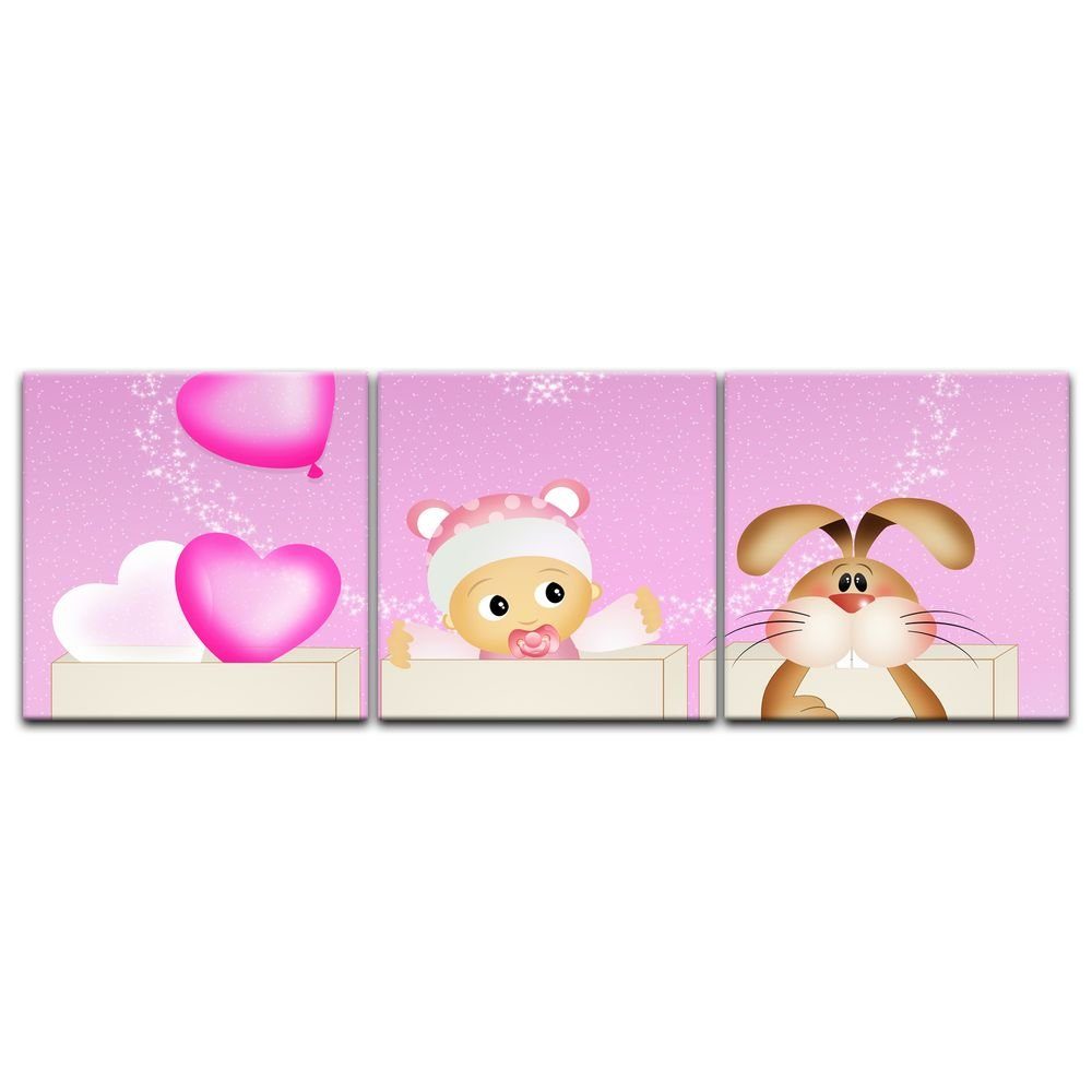 Bilderdepot24 Leinwandbild Kinderbild - Baby rosa, Grafikdesign