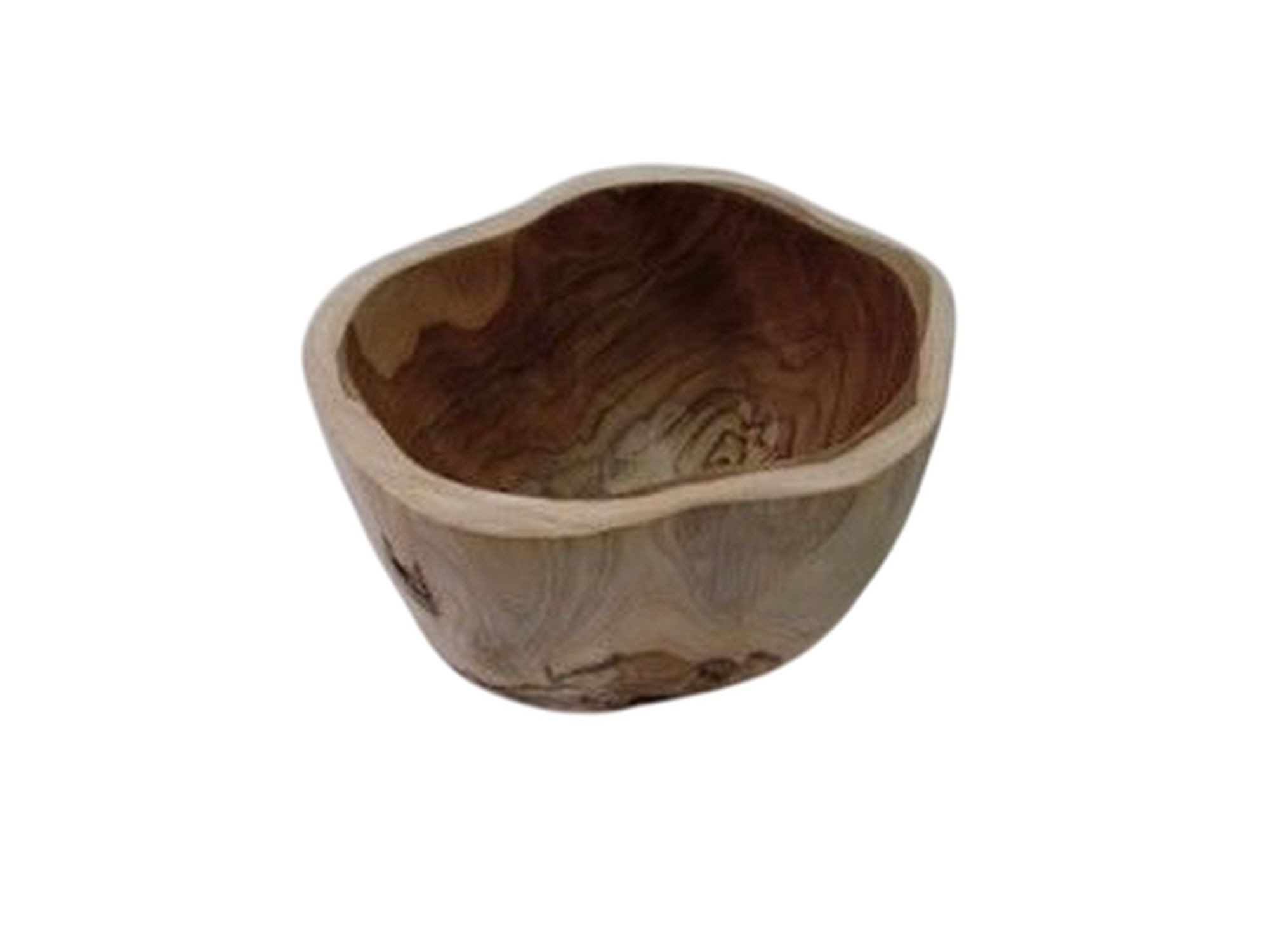 Licht-Erlebnisse Dekoschale GIRI, Teak Holz 25 x 25 x 15 cm Handarbeit Unikat