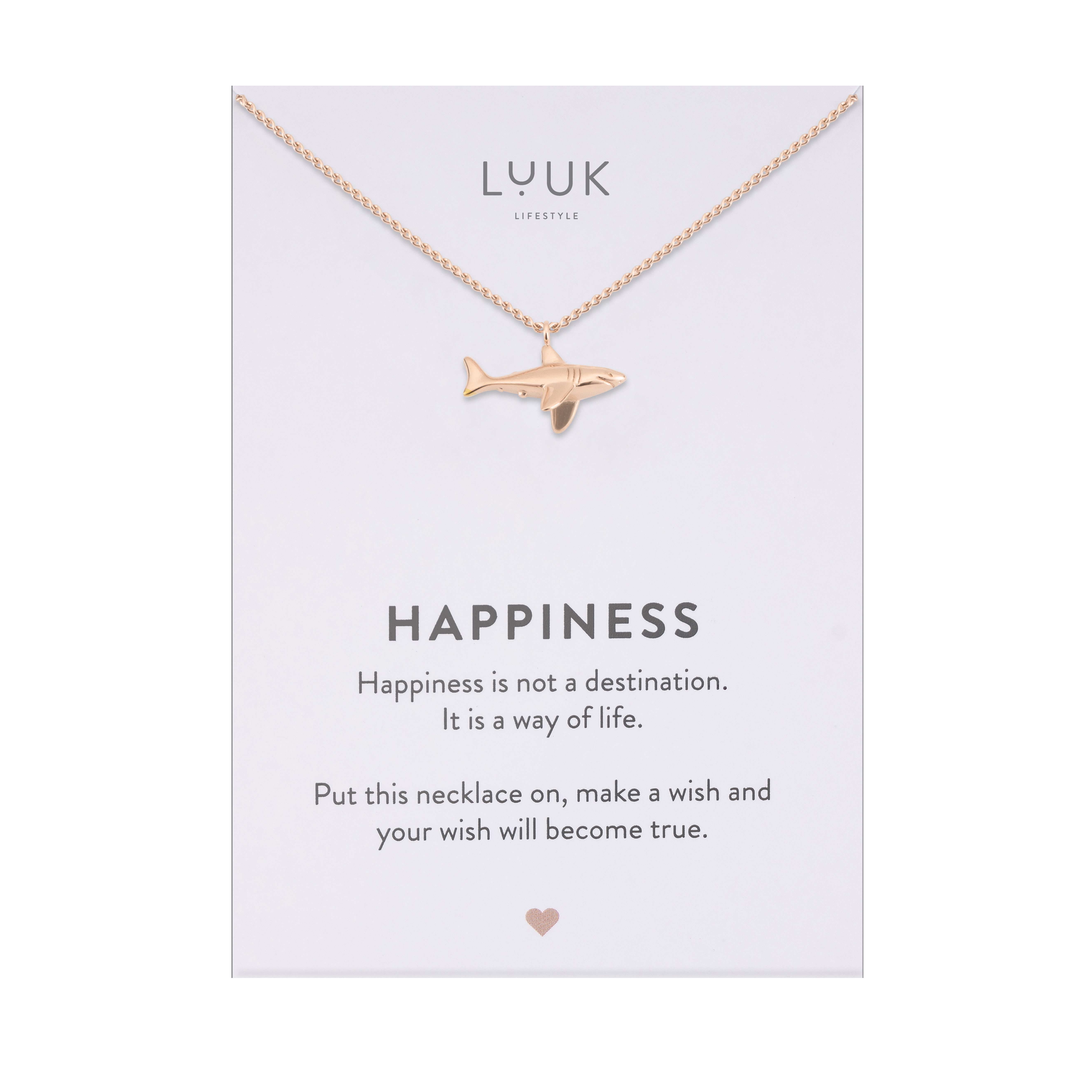 LUUK LIFESTYLE Kette mit Anhänger Hai, wasserfeste Edelstahl Halskette