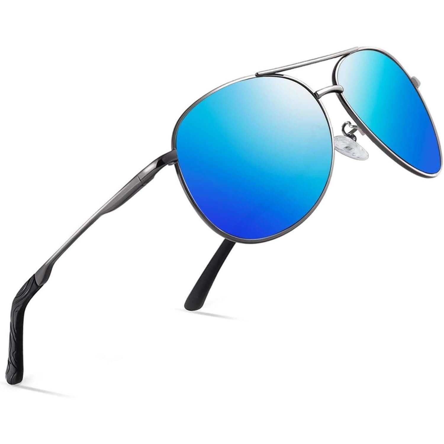 LuxusKollektion Retrosonnenbrille Sonnenbrille Polarisiert UV400 Metallrahmen B2-graues Gestell Eisblau (1-St)