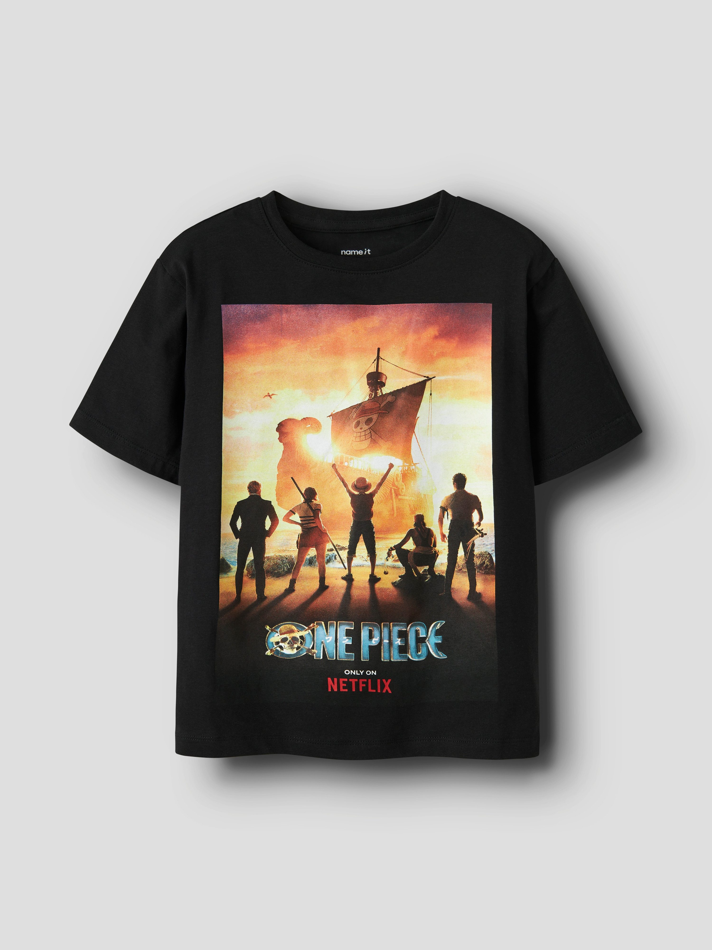 Name It Kurzarmshirt NKMMALIM ONEP SS NREG TOP BOX BFU Baumwollmischung, Fotodruck der Serie "One Piece"