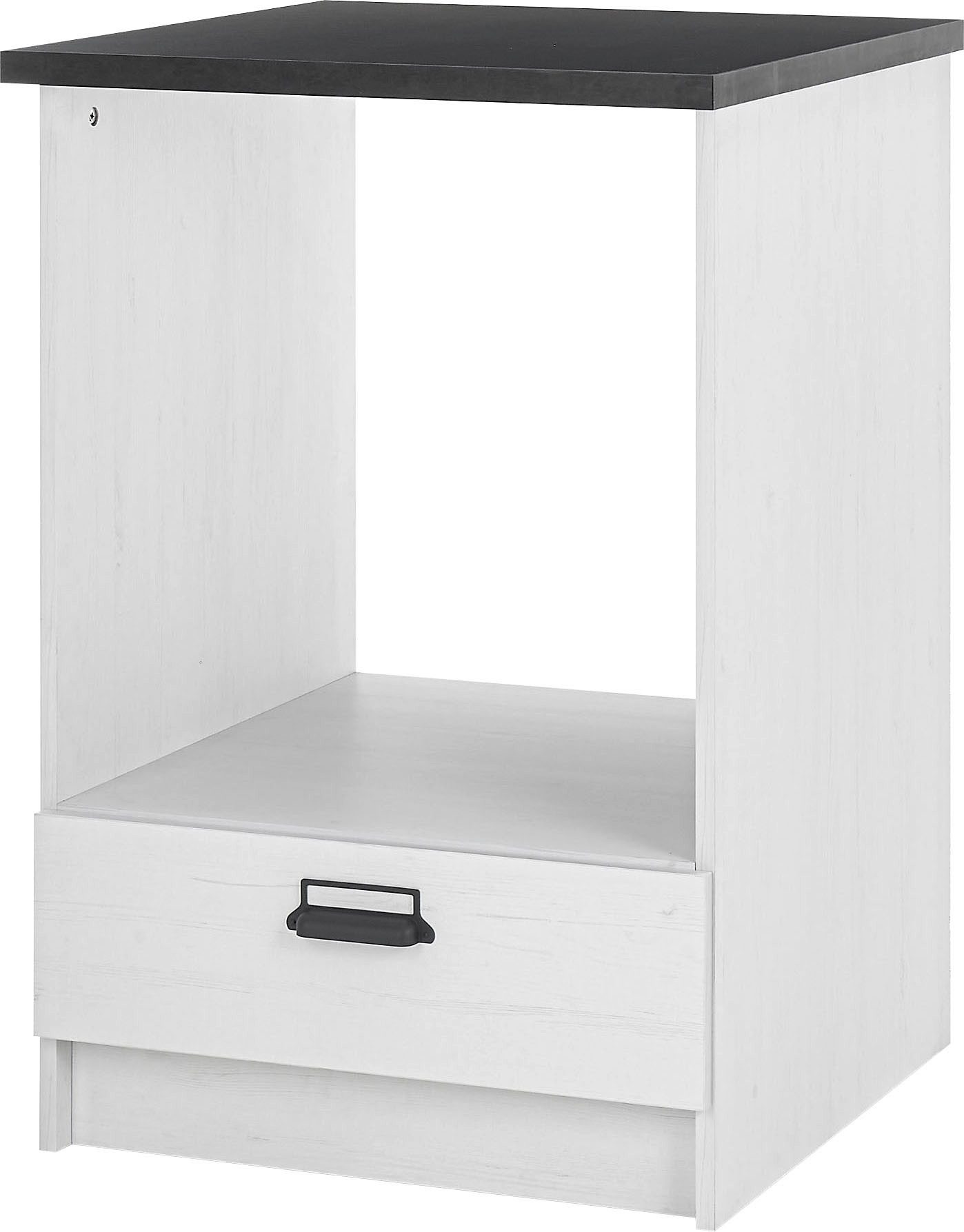 Home affaire Herdumbauschrank Sherwood mit Apothekergriffen aus Metall, Breite der Arbeitsplatte 63 cm