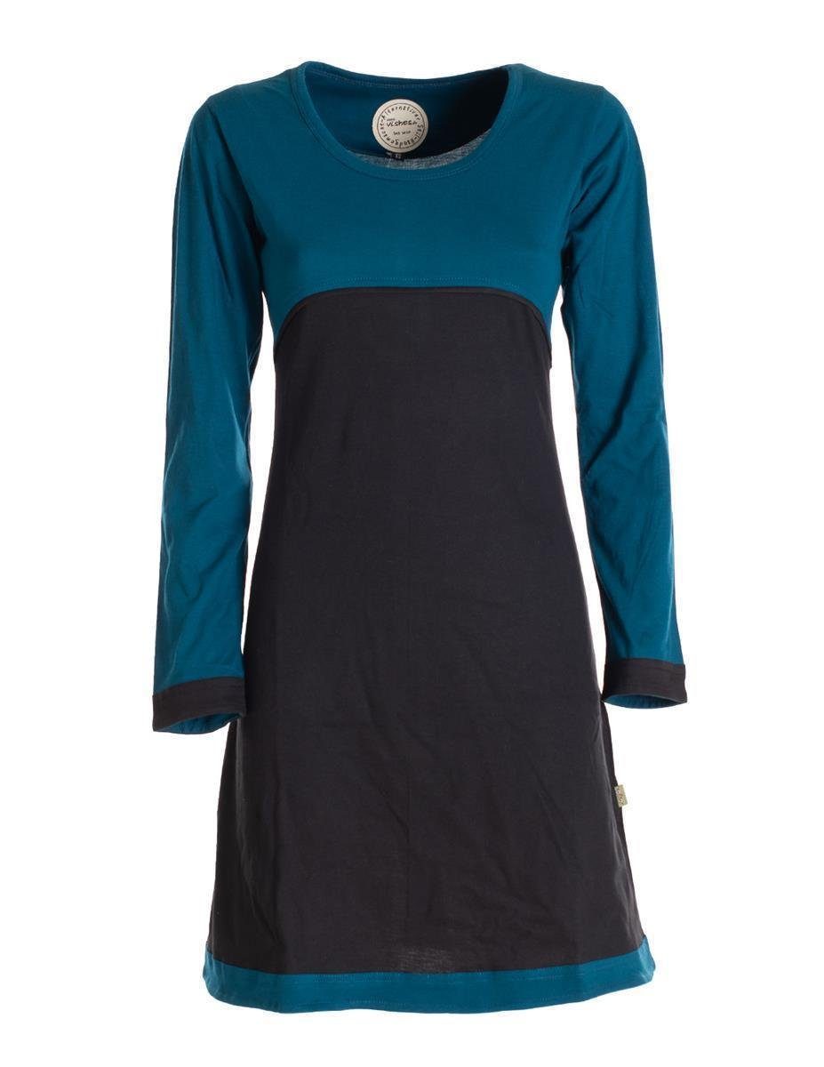 Vishes Jerseykleid Langarm Damen Kleid Longshirt günstig online kaufen