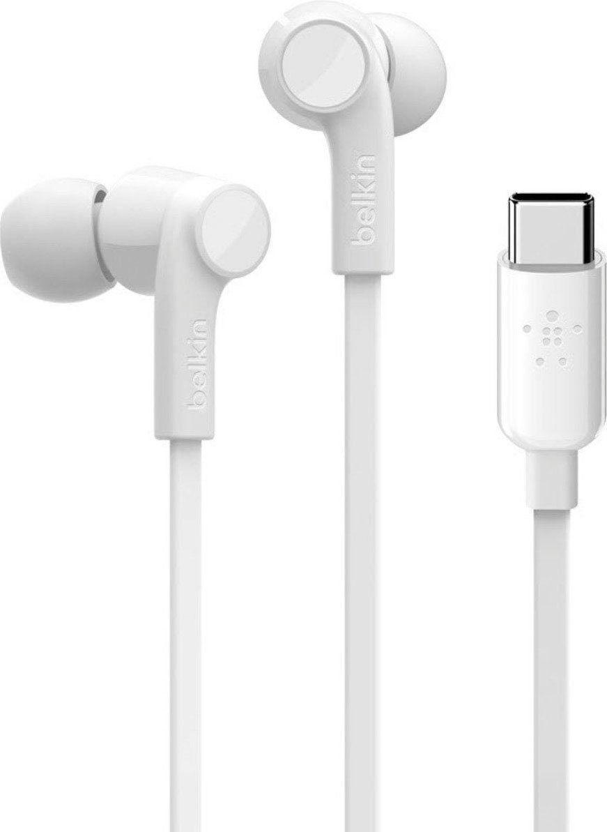 Belkin Rockstar In-Ear mit Flaches ( Kopfhörer Verheddern USB-C-Stecker Geräuschisolierung), verhindert Kabel Headset