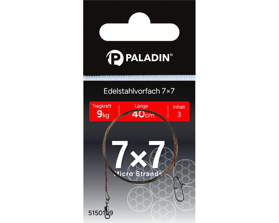 Paladin Vorfachschnur Paladin Edelstahlvorfach Wirbel+Snap Gr. 8