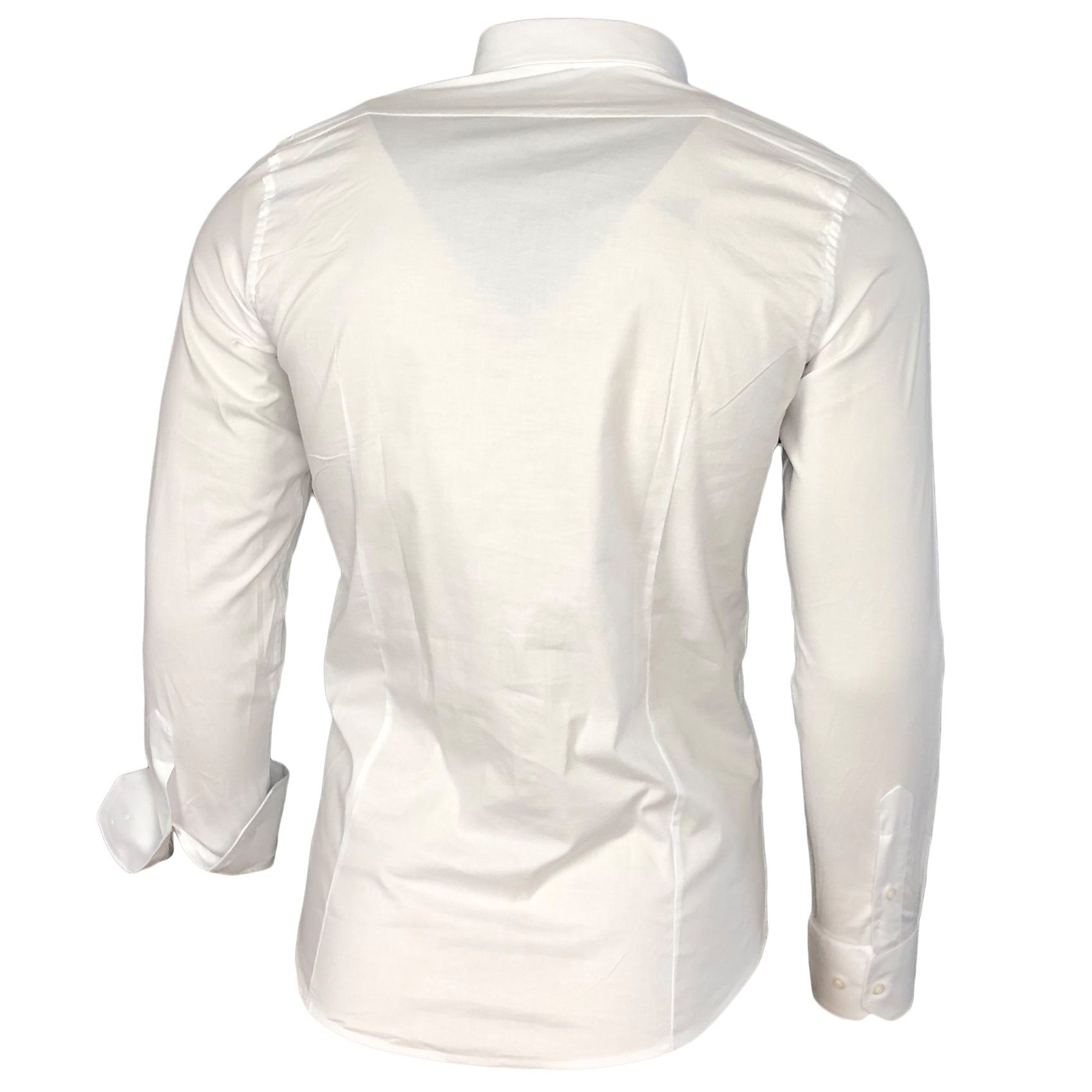 Baxboy Langarmhemd Baxboy Herren Kontrast Hemden Business Freizeit modernes Hemd B-500