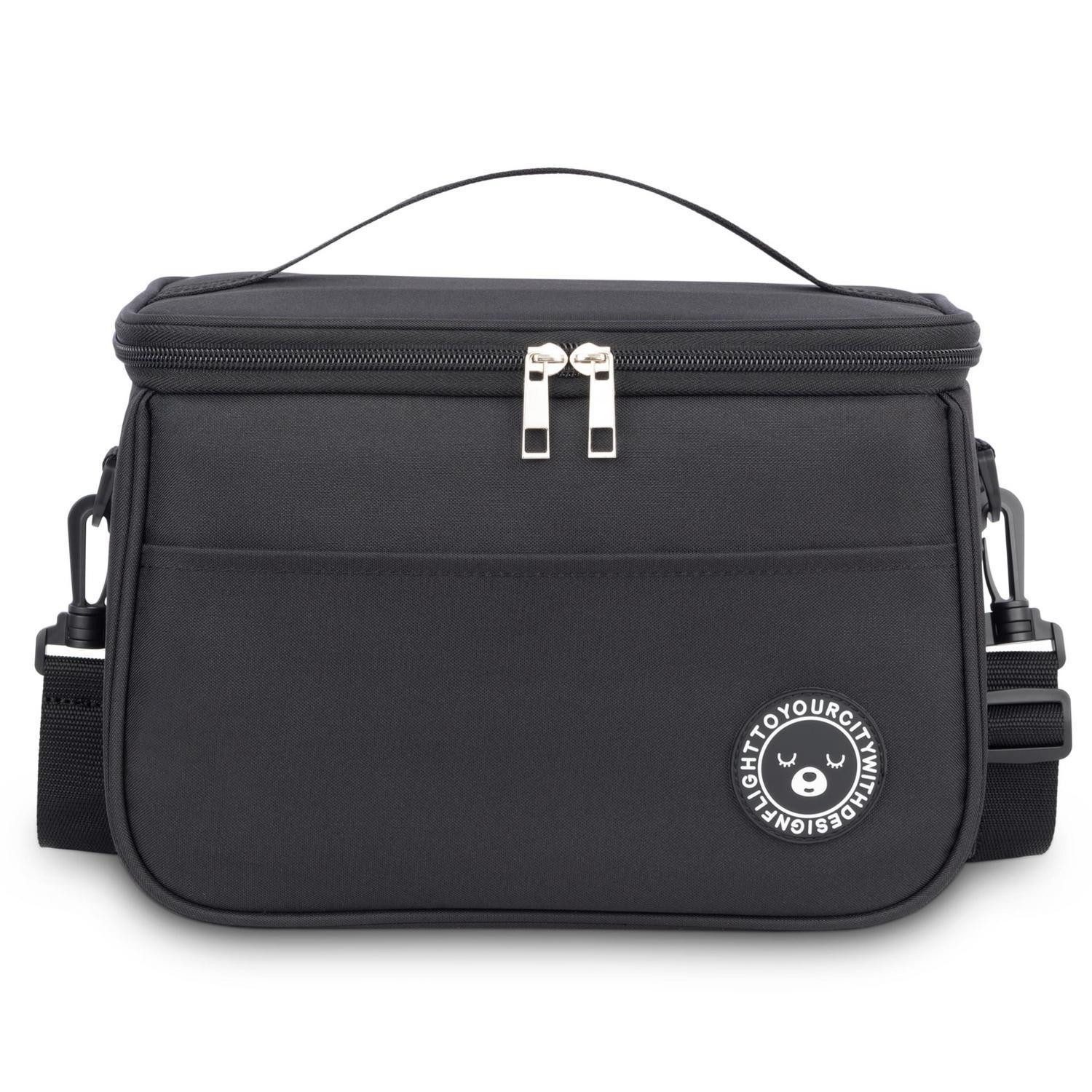 Kühltasche Kühltasche Lunchbox Lunchtasche isoliert Schwarz 9L 28cm x 18cm x 18cm