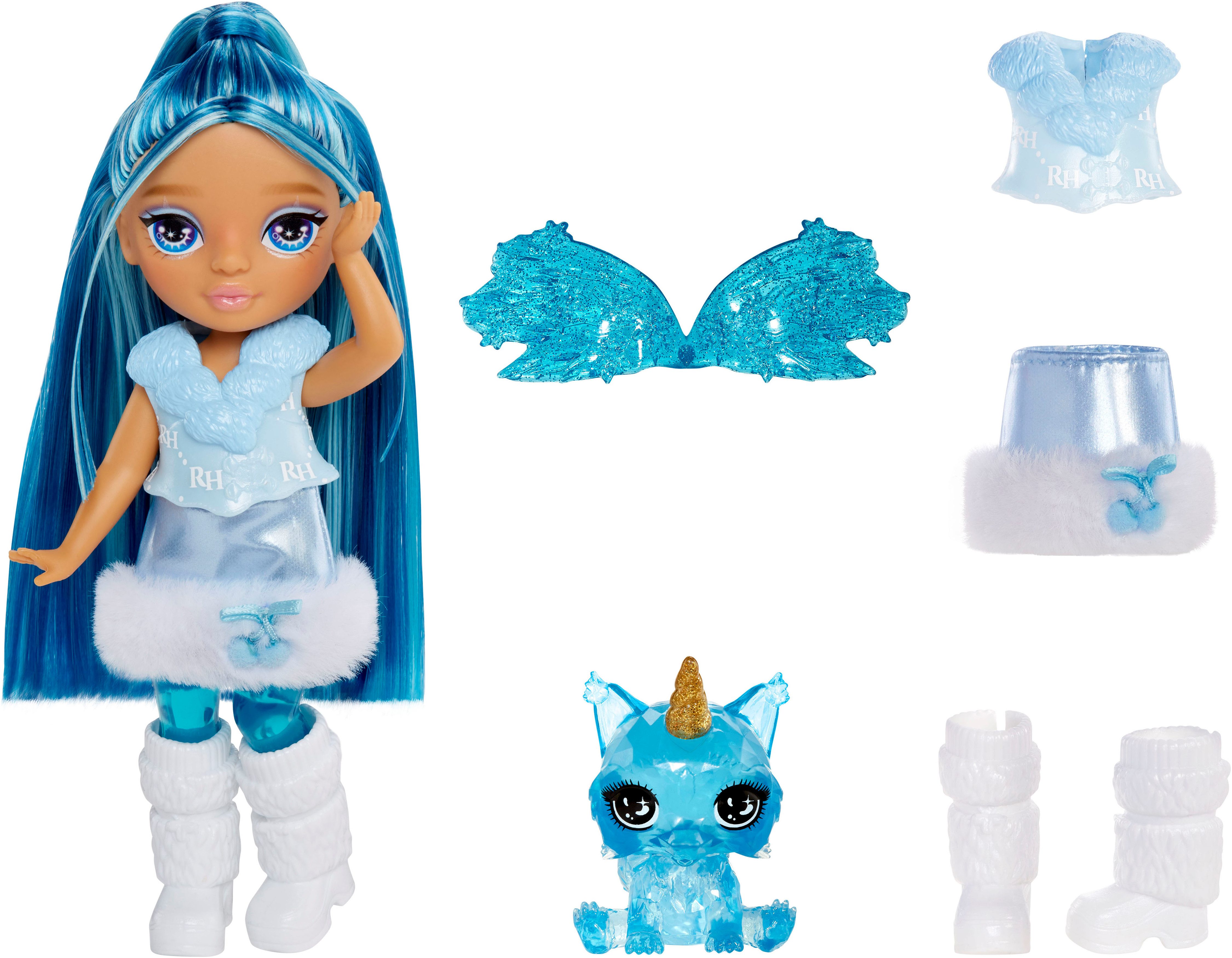 Rainbow High Minipuppe Littles Rainbow Fantasy Fairies Doll- Sapphire (blue)