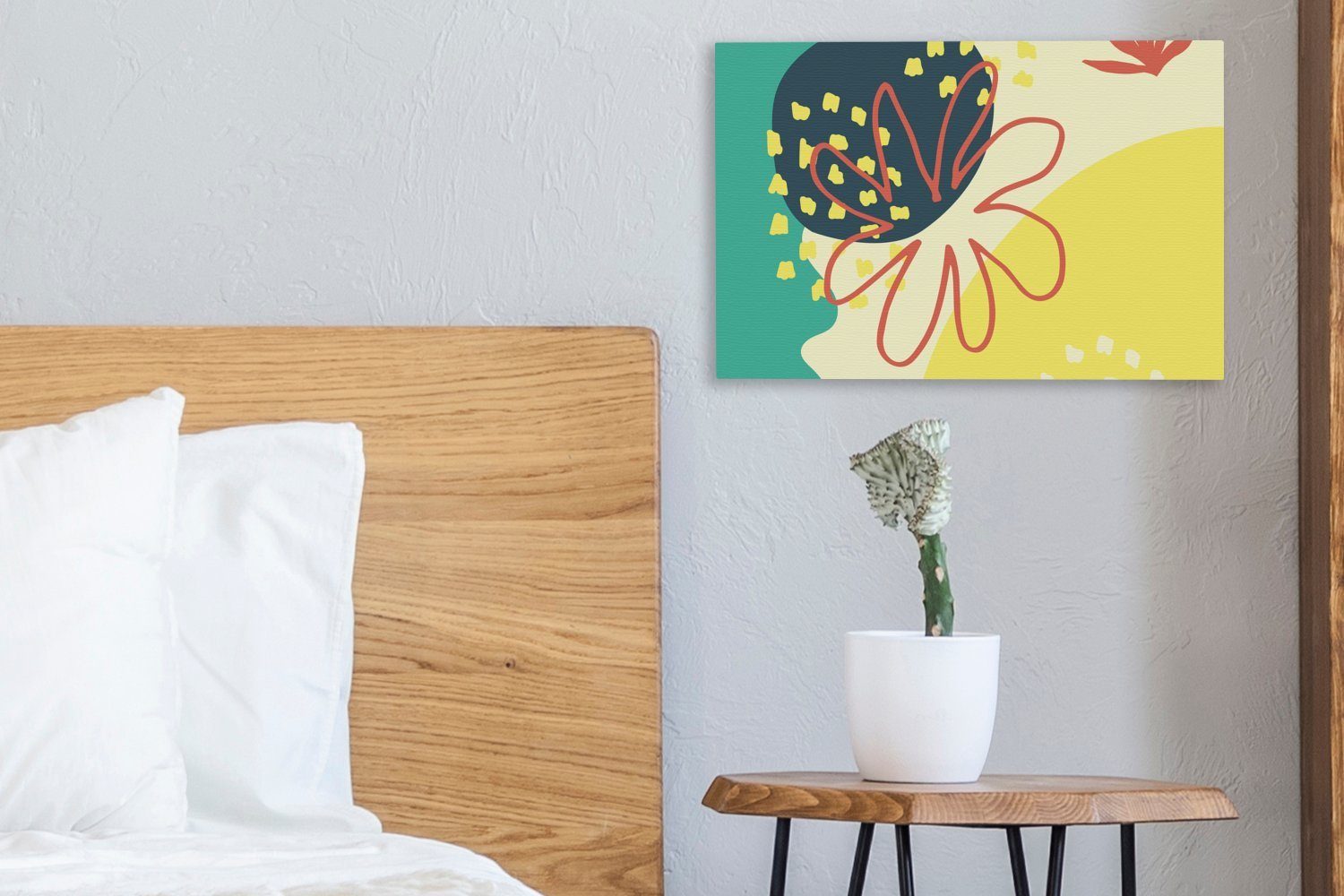 - Pastell, Aufhängefertig, Leinwandbilder, (1 Wanddeko, OneMillionCanvasses® Wandbild St), Leinwandbild - Blume Sommer 30x20 cm