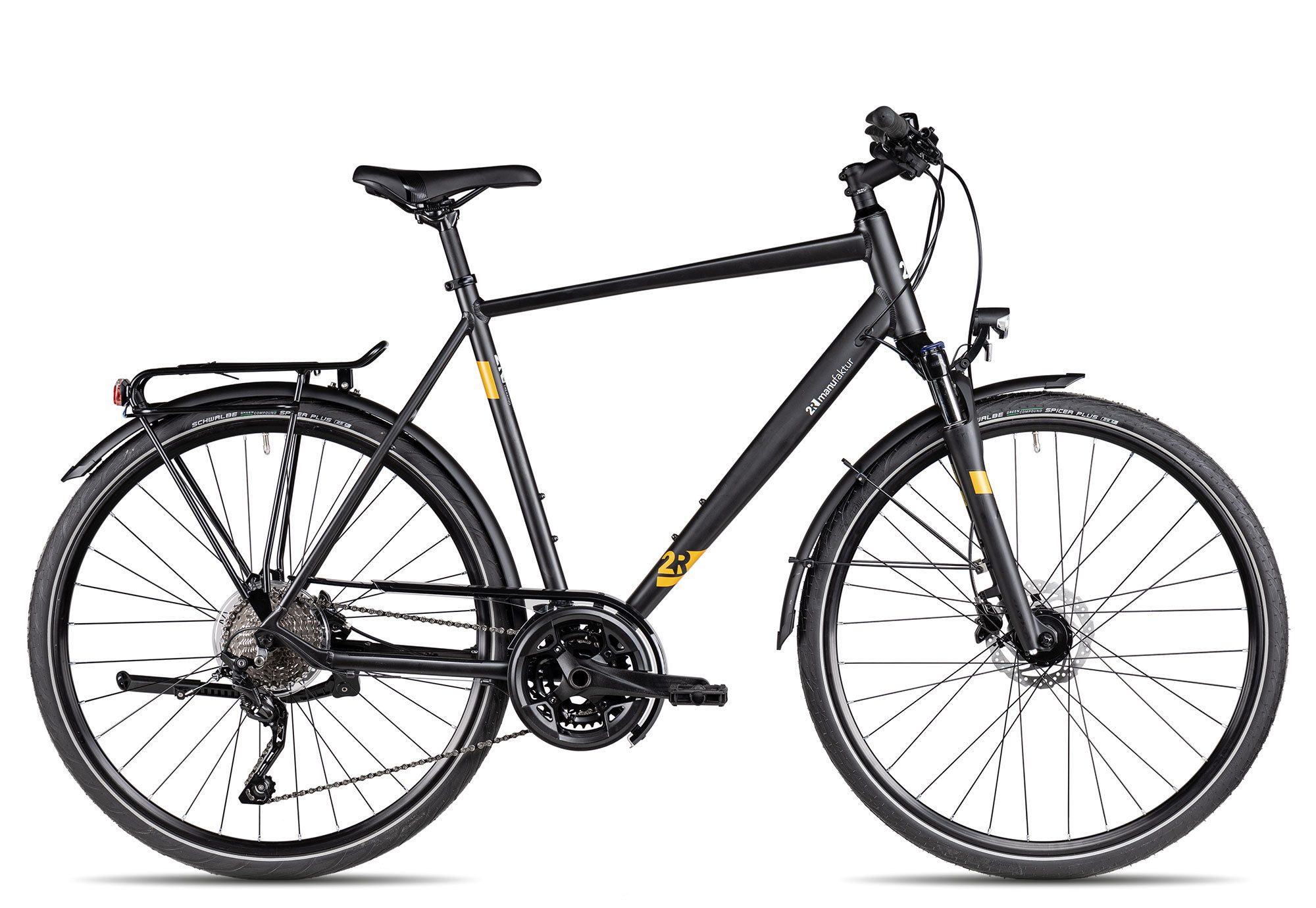 2R Manufaktur Trekkingrad TRS30, 30 Gang Shimano RD-T6000 Deore-10 Schaltwerk, Kettenschaltung, Trekkingfahrrad 28 Zoll Herren schwarz/grau