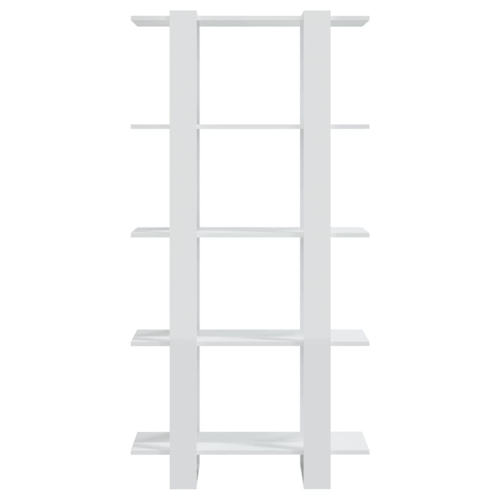 80x30x160 cm furnicato Bücherregal Bücherregal/Raumteiler Hochglanz-Weiß