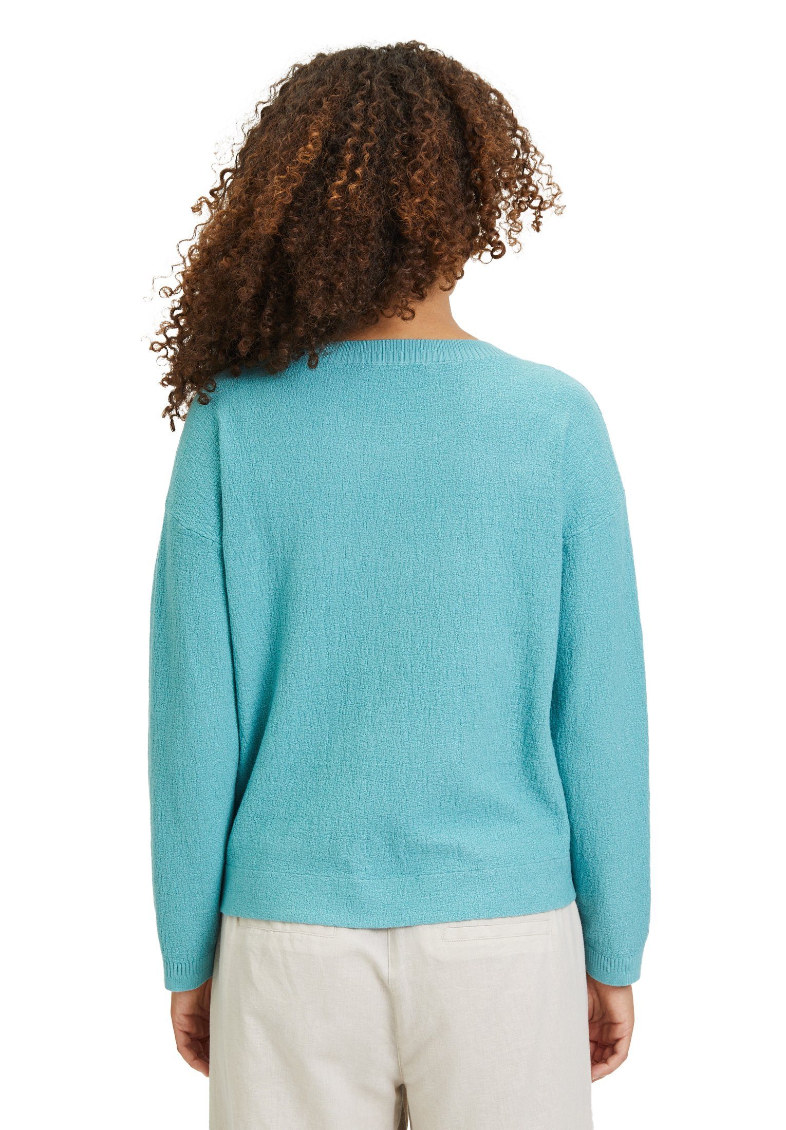 Betty&Co Struktur Turquiose Strickpullover Melange mit Light (1-tlg) Struktur