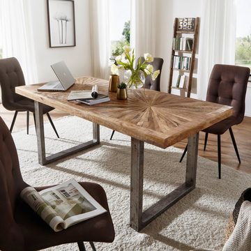 KADIMA DESIGN Esstisch Esszimmertisch aus Massivholz mit Edelstahlbeinen, für Esszimmer