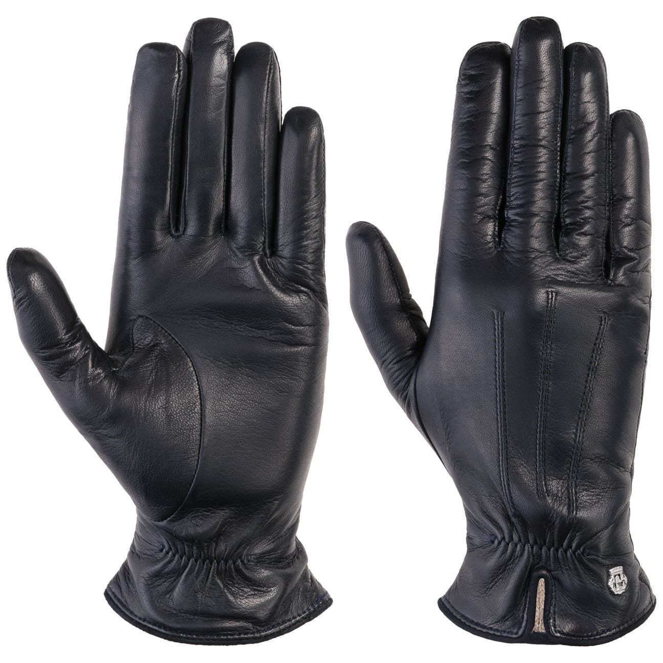 Roeckl Lederhandschuhe Nappalederhandschuhe mit Futter dunkelblau | Handschuhe