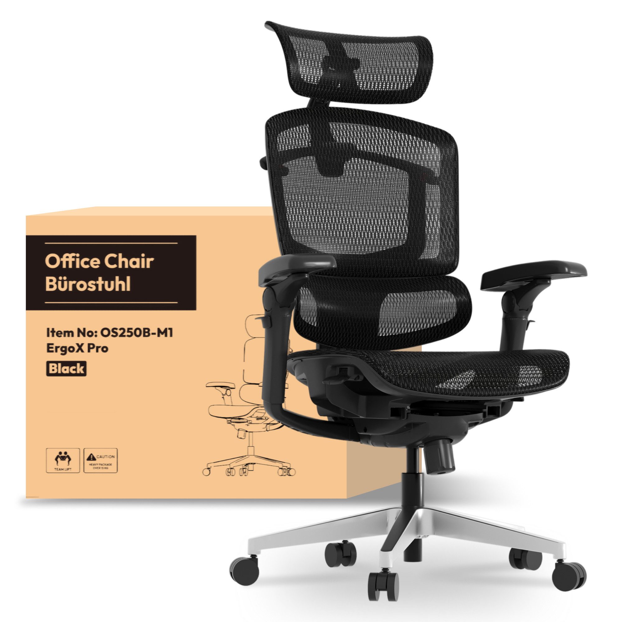 FLEXISPOT Bürostuhl ErgoX, Schreibtischstuhl Premium Ergonomischer (mit 7D- günstig online kaufen