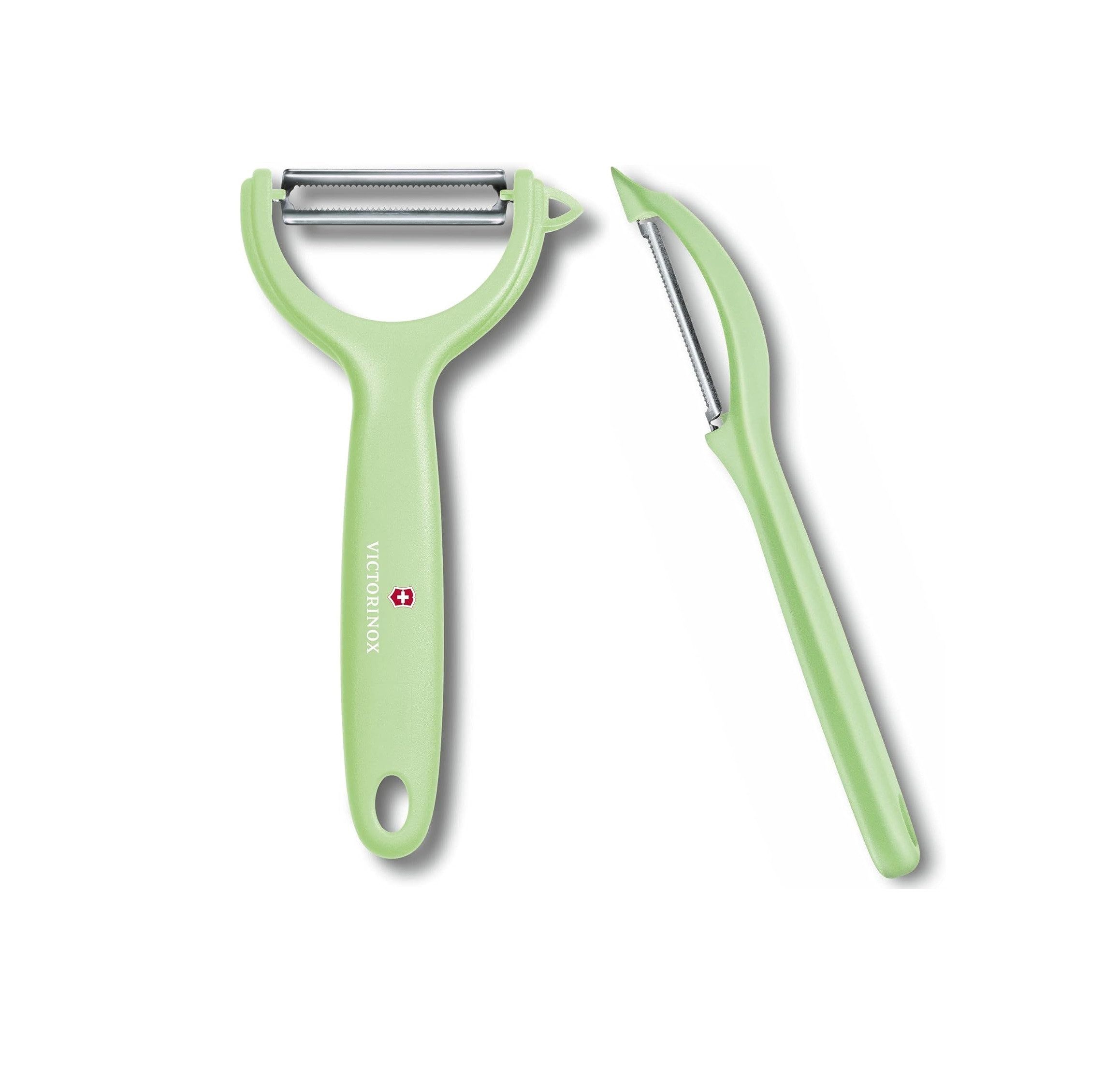 Victorinox Spargelschäler Universalschäler Duo Pack, extra scharf, Zackenschliffklinge für müh