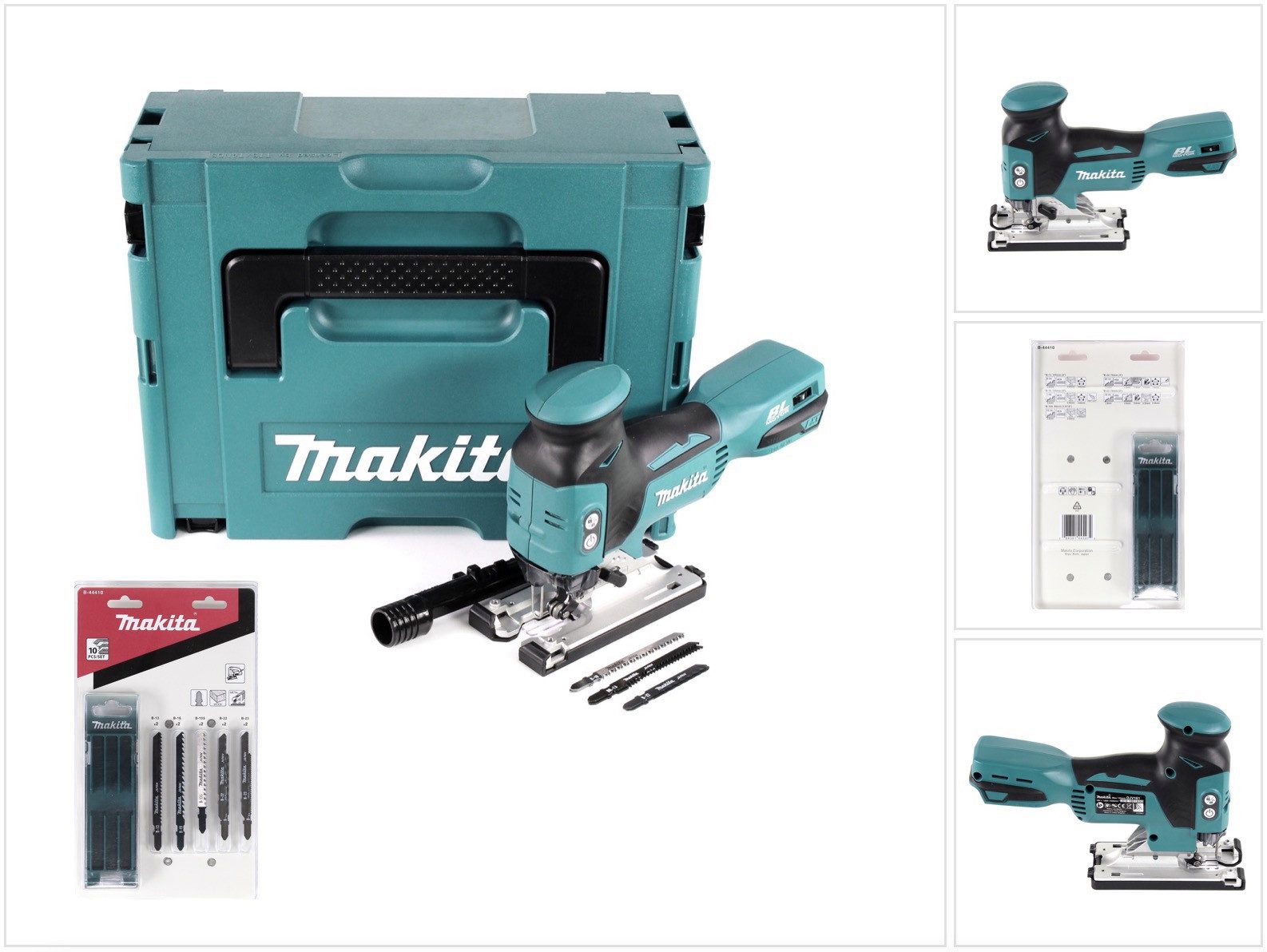 Makita Akku-Stichsäge DJV 181 ZJ Akku Pendelhubstichsäge 18V Brushless Solo + 17x Sägeblatt