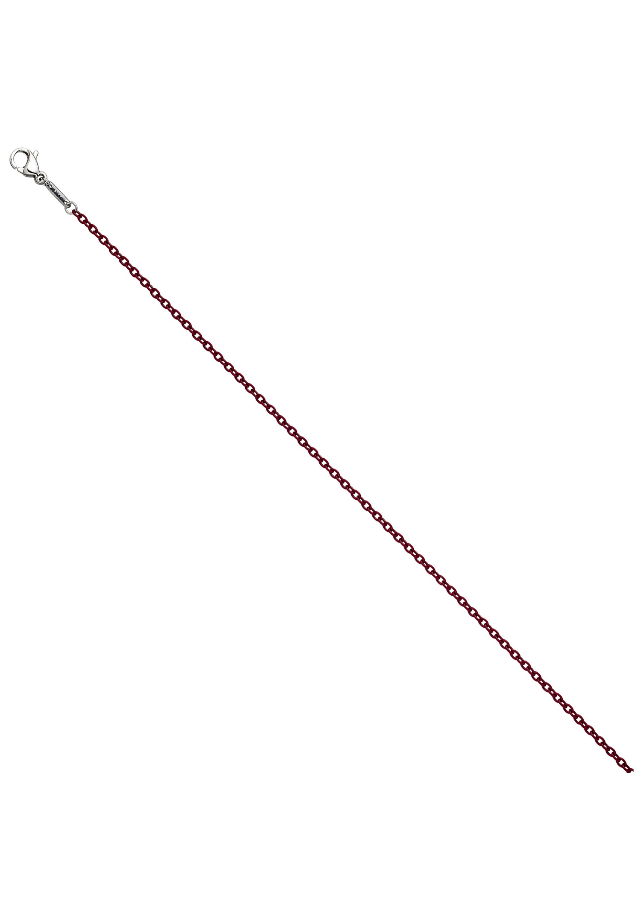 JOBO Edelstahlkette Rund-Ankerkette 1,9 mm, Edelstahl weinrot lackiert 42 cm