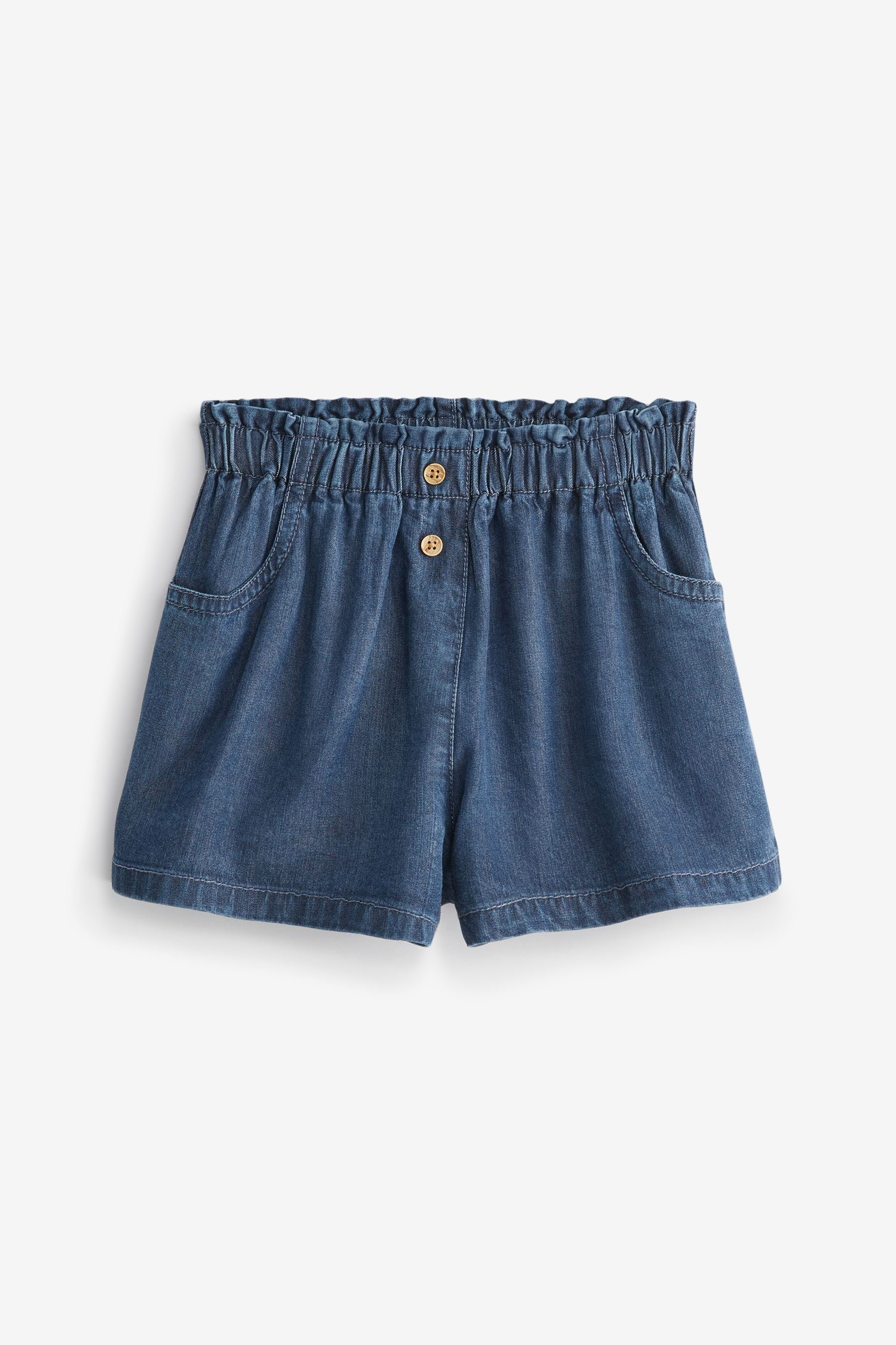 Next Shorts Shorts mit Knöpfen (1-tlg) Denim Dark Wash