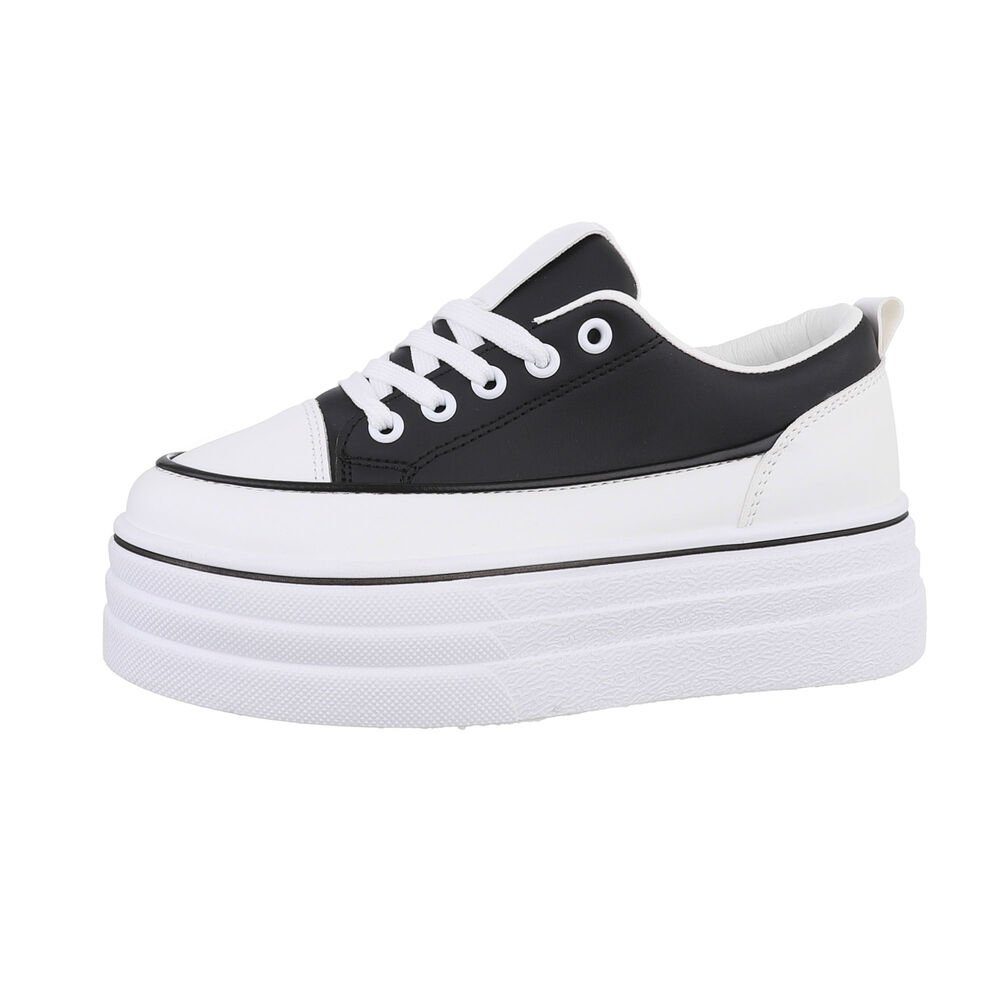 Ital-Design Damen Low-Top Freizeit Sneaker Flach Sneakers Low in Schwarz günstig online kaufen