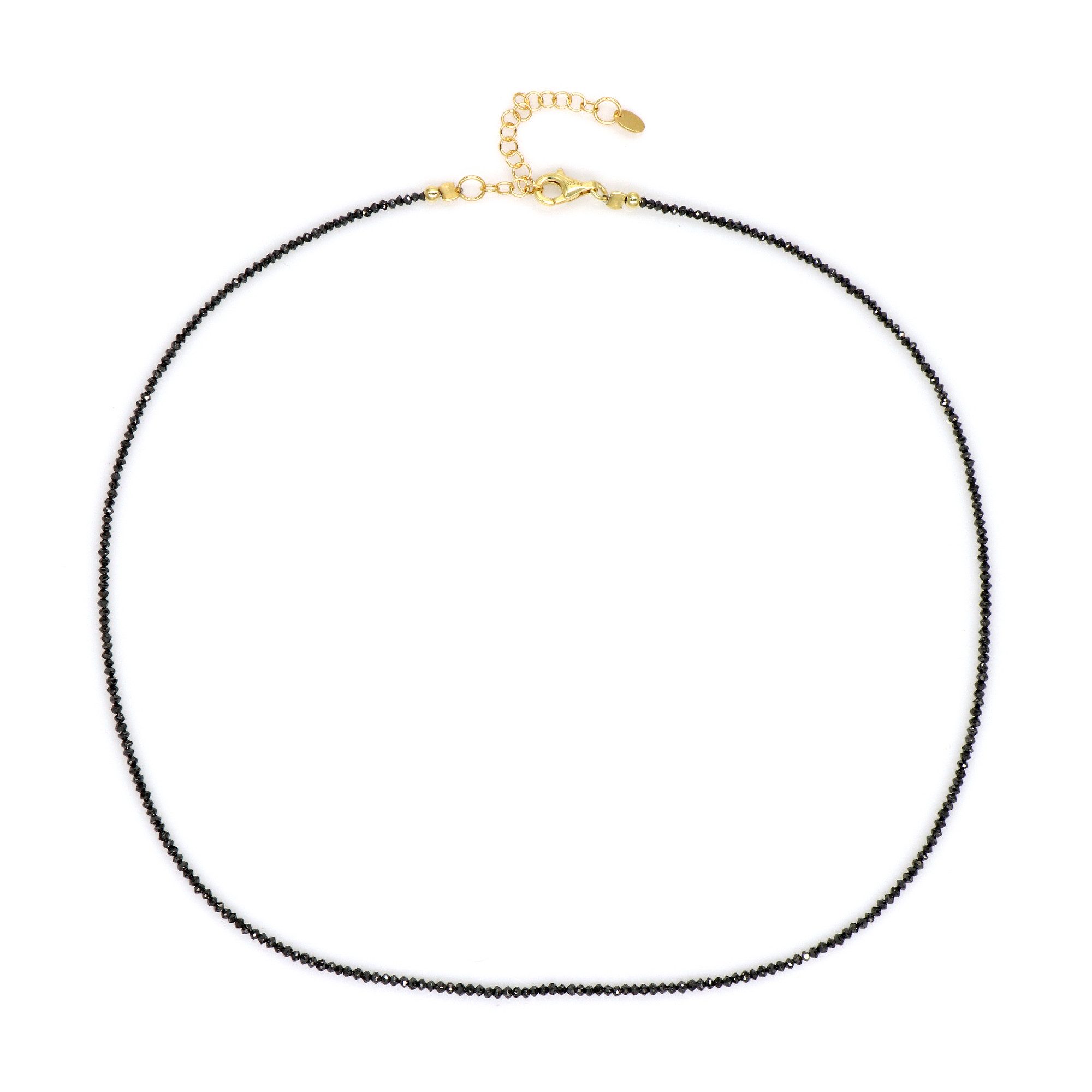 Cavill Silberkette Elegante, vergoldete Halskette mit schwarzem Diamanten (1-tlg)