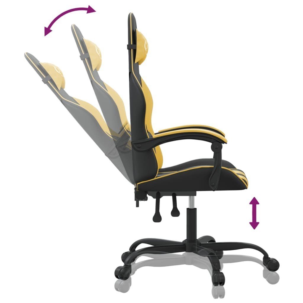 St) Golden | Gaming-Stuhl Schwarz und Schwarz Golden (1 Schwarz Drehbar und und Gaming-Stuhl Kunstleder vidaXL Golden