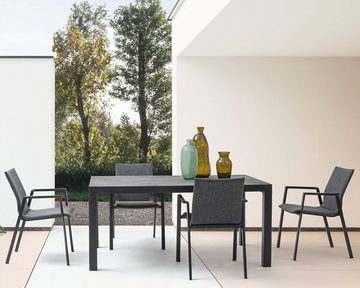 Bizzotto Gartentisch ODEON, B 160 x T 90 cm, Aluminium, Anthrazit, Tischplatte aus Keramik, Witterungsbeständig