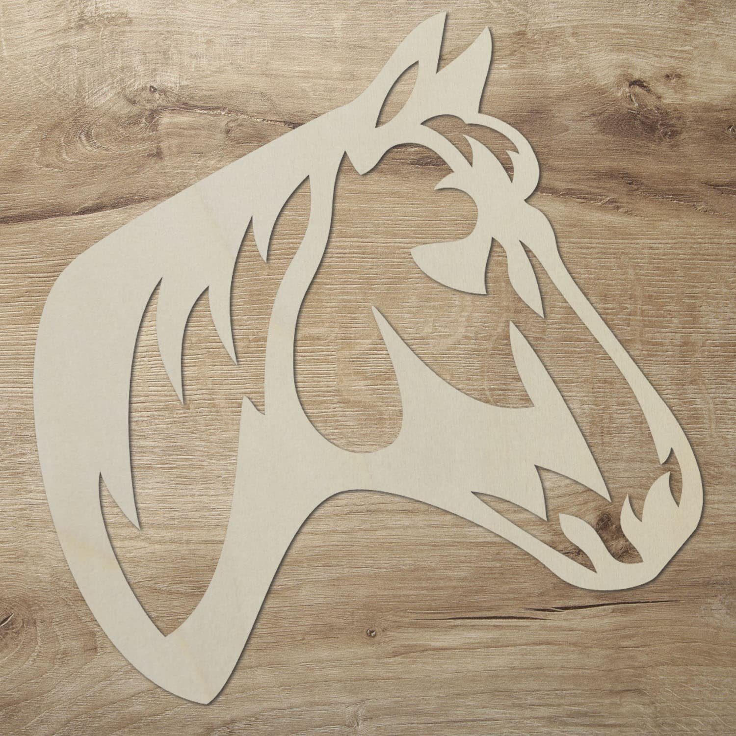 Namofactur 3D-Wandtattoo Pferdekopf aus Holz Wanddeko, Wandbild Pferd Dekoidee Geschenk für Reiter Pferde-Fan Wall Art