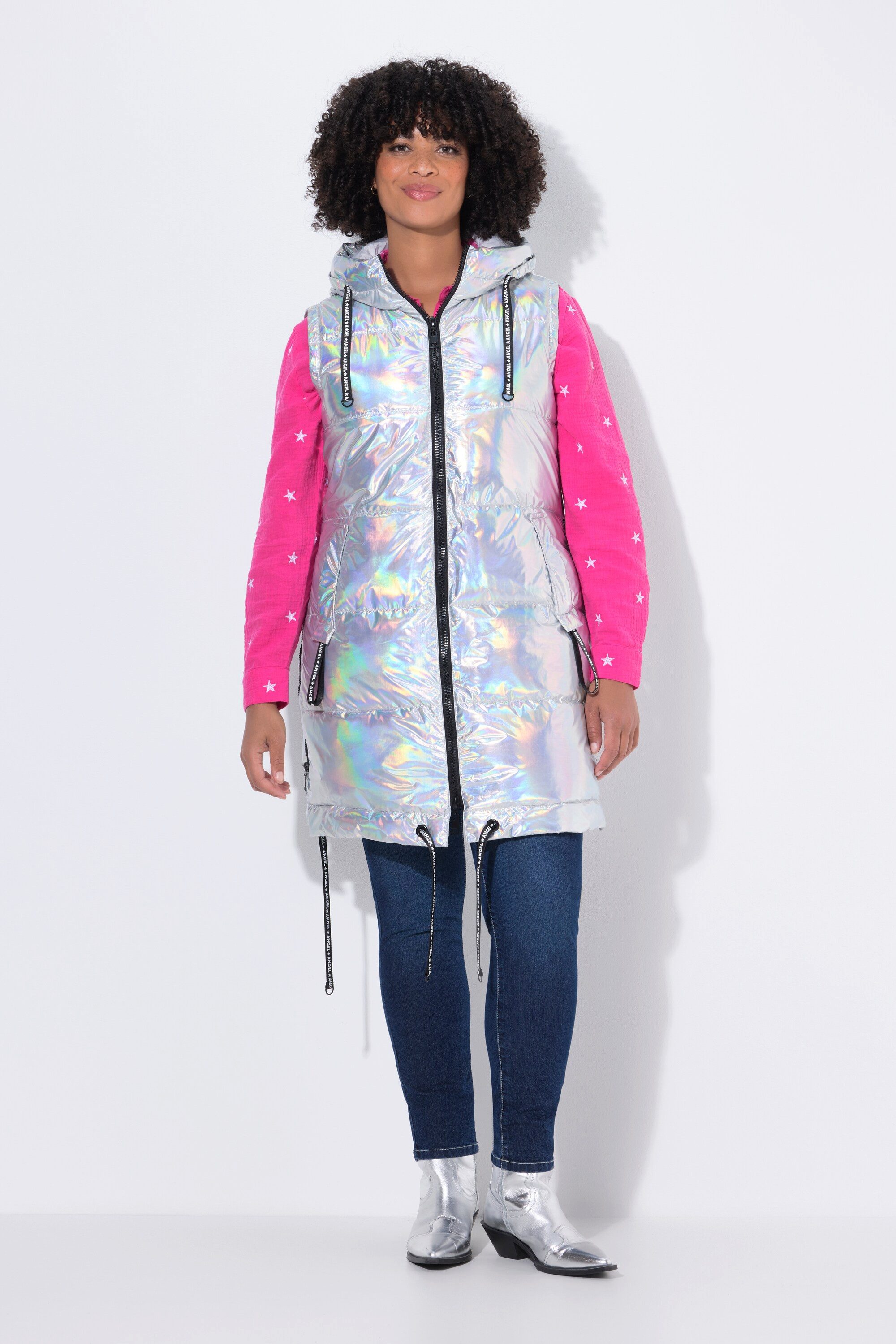 Angel of Style Steppweste Long-Steppweste A-Linie Kapuze günstig online kaufen