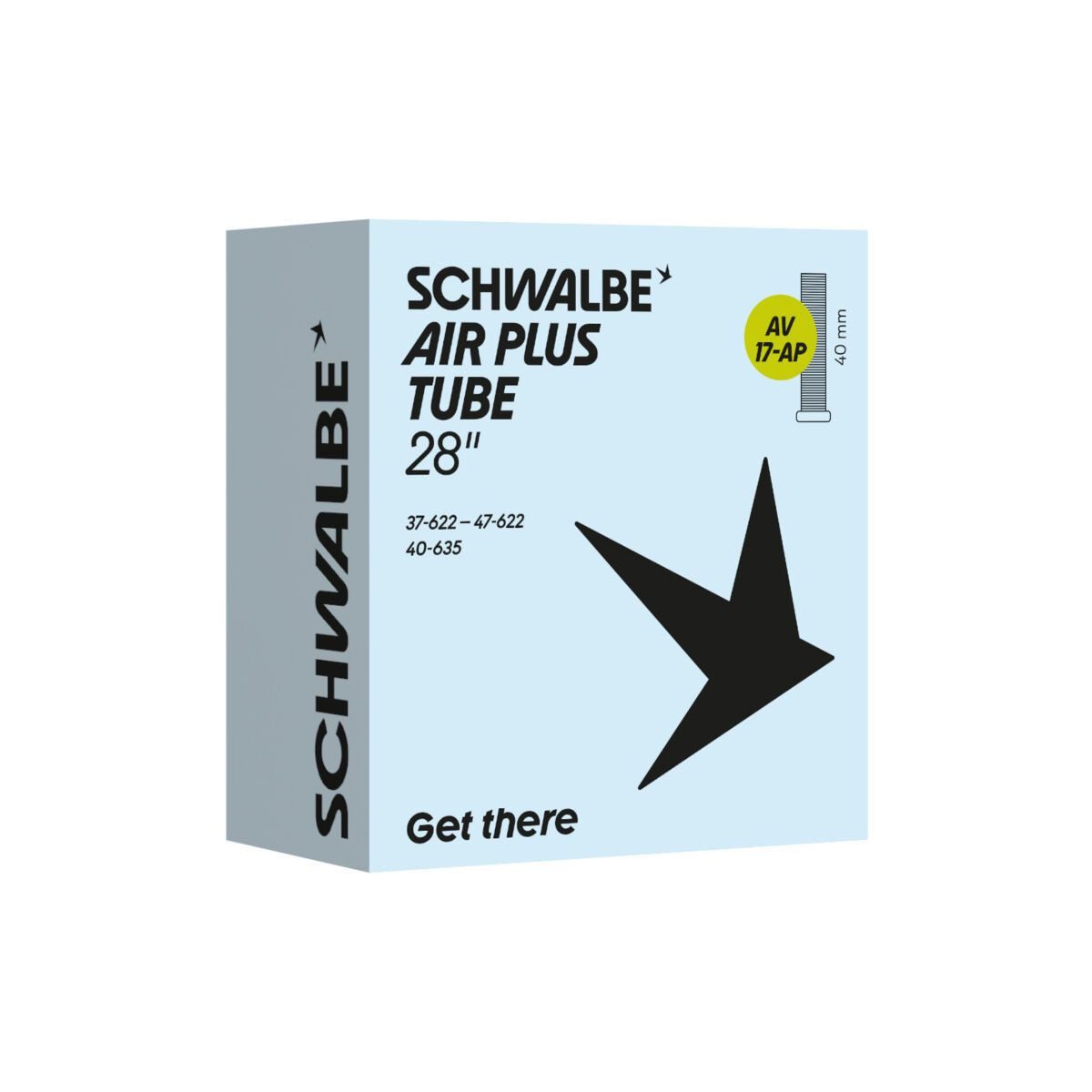 Schwalbe Fahrradschlauch Schwalbe Schlauch AV17 Air Plus, Hochwertiger Fahrradschlauch mit langer Luftdichtheit und