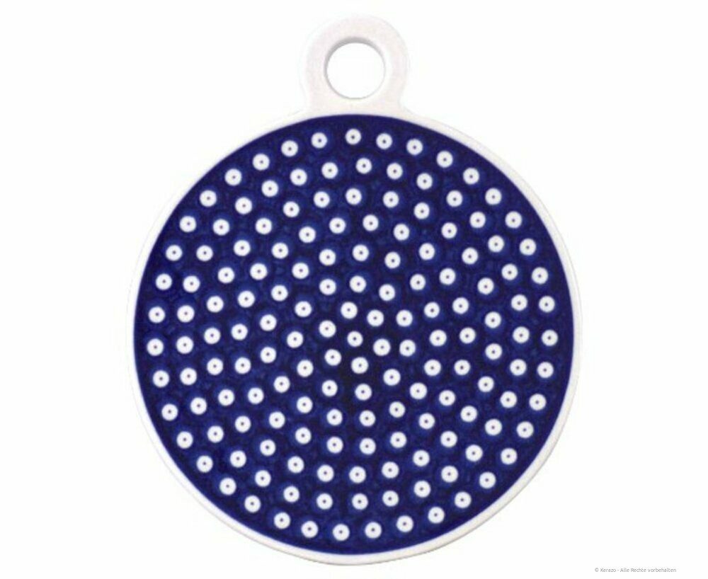 Bunzlauer Keramik Frühstücksbrett Bunzlauer Keramik Ø23x27,5 cm großes rundes Schneidebrett, Dekor 42, Keramik