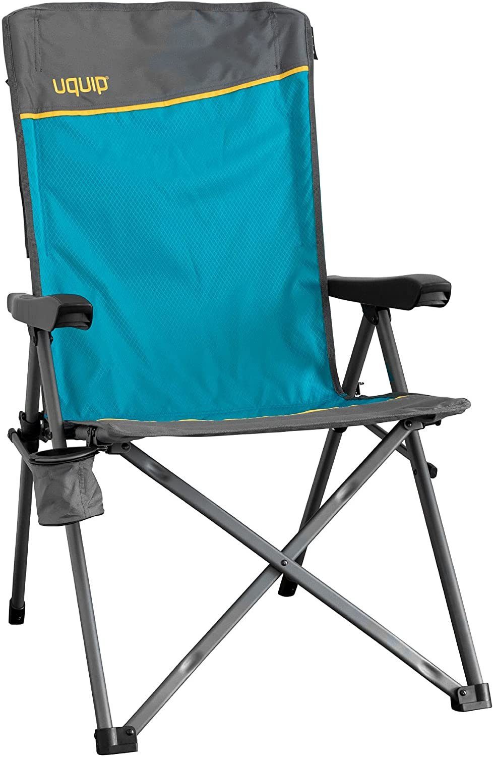 UQUIP Campingstuhl Justy - Campingstuhl mit Verstellbarer Rückenlehne,  belastbar bis 120 kg, aus reißfestem Ripstop-Polyester, mit Armlehnen