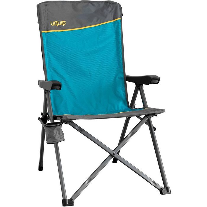 UQUIP Campingstuhl Justy - Campingstuhl mit Verstellbarer Rückenlehne belastbar bis 120 kg aus reißfestem Ripstop-Polyester mit Armlehnen