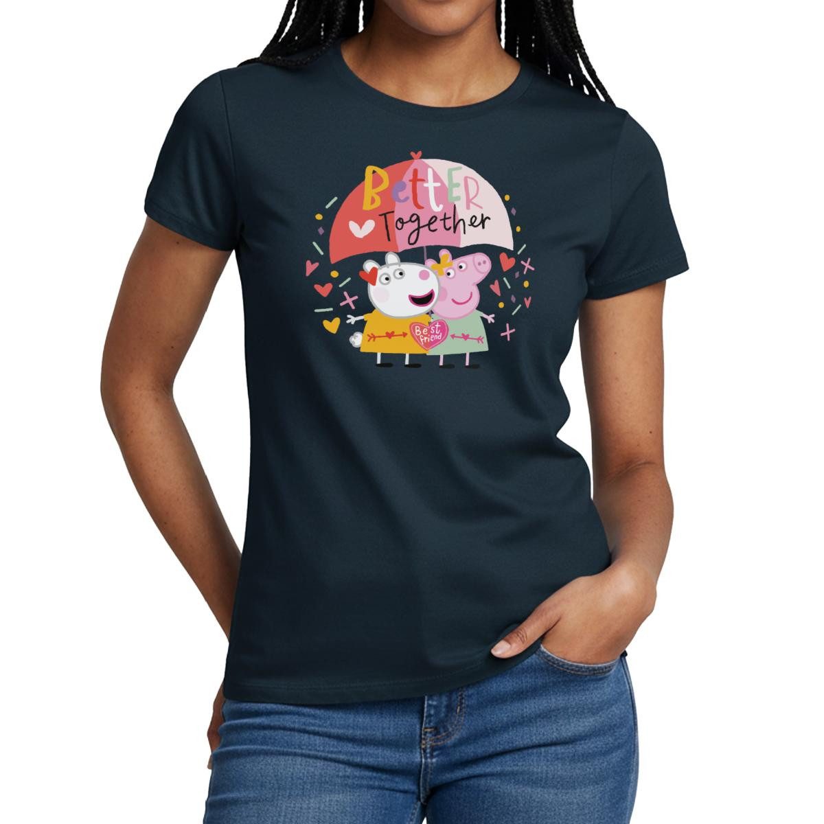 Spreadshirt T-Shirt Peppa Wutz Und Luzie Locke Better Together Frauen T-Shirt (1-tlg)