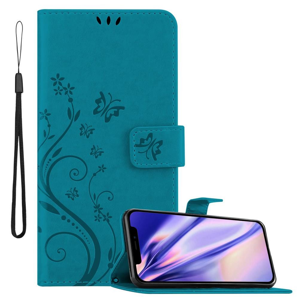 Cadorabo Handyhülle für iPhone 12 MINI Hülle Apple iPhone 12 MINI, Hülle Schutzhülle Blumen Flower mit Standfunktion Kartenfach Magnet