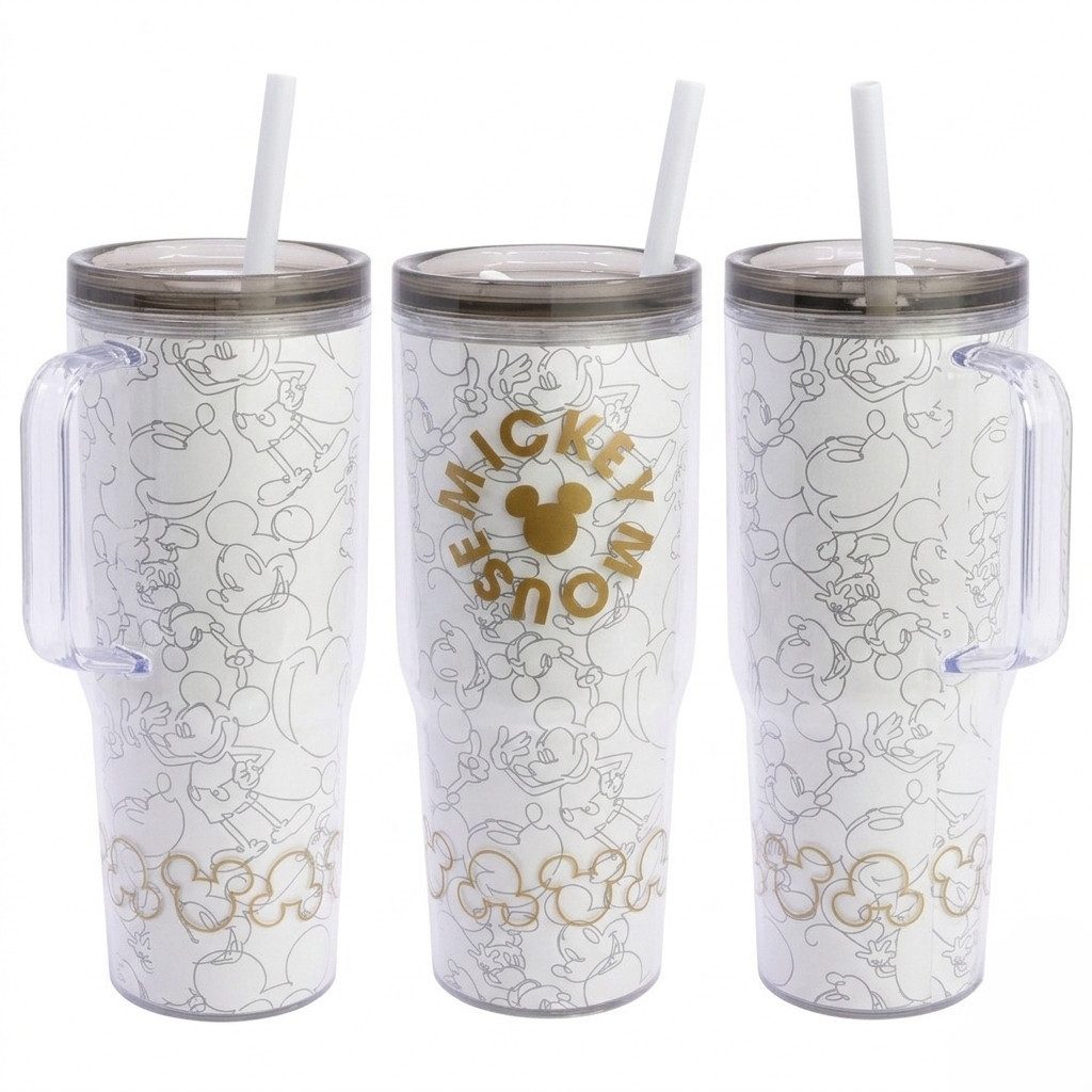 Disney Coffee-to-go-Becher Disney Mickey Maus XL Iso Kaffeebecher Thermobecher To-Go 860 ml, 1-tlg., Kusnstsoff