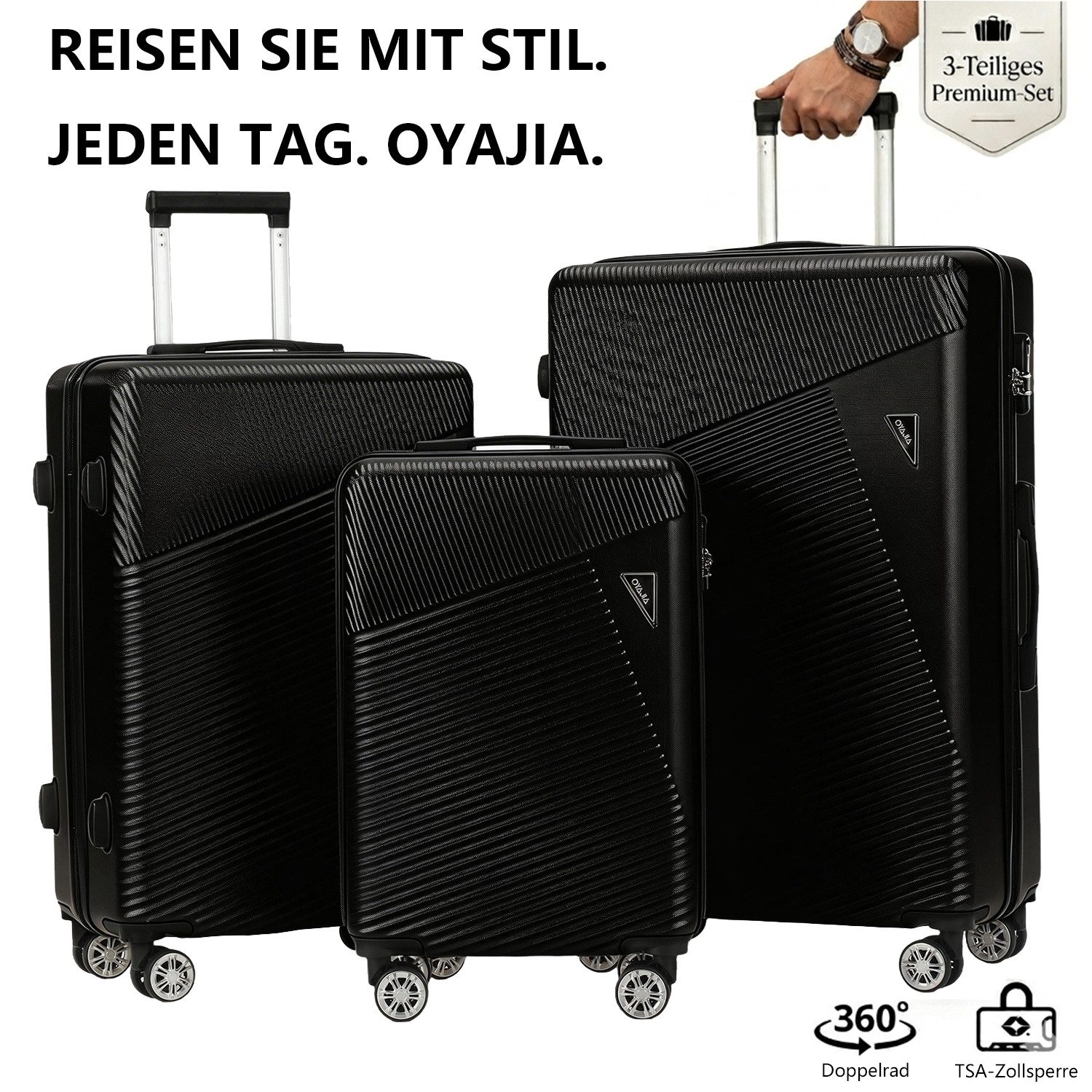 Kofferset 3-teiliges Hartschalenkoffer Set 20/24/28 Zoll aus ABS