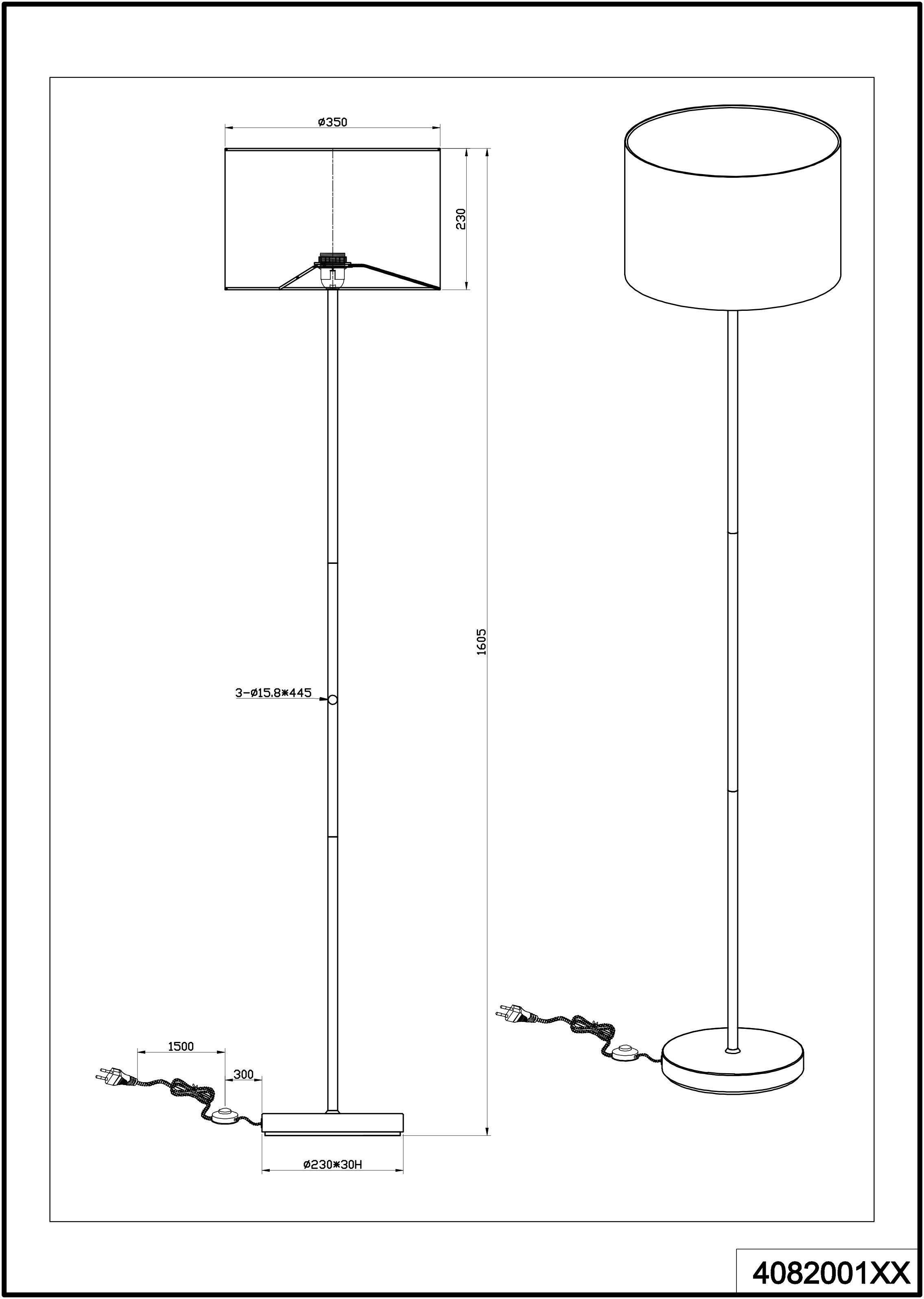 TRIO Leuchten Leuchtmittel Stehlampe Hostel, ohne