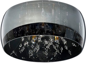 TRIO Leuchten Deckenleuchte Crystel, ohne Leuchtmittel, warmweiß - kaltweiß, Elegante Deckenlampe mit Glasschirm Ø 34cm, exkl 3xE14 Leuchtmittel
