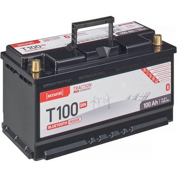 accurat Accurat Traction T100 LFP DIN BT 12V LiFePO4 Lithium 100Ah Batterie, (12 V)