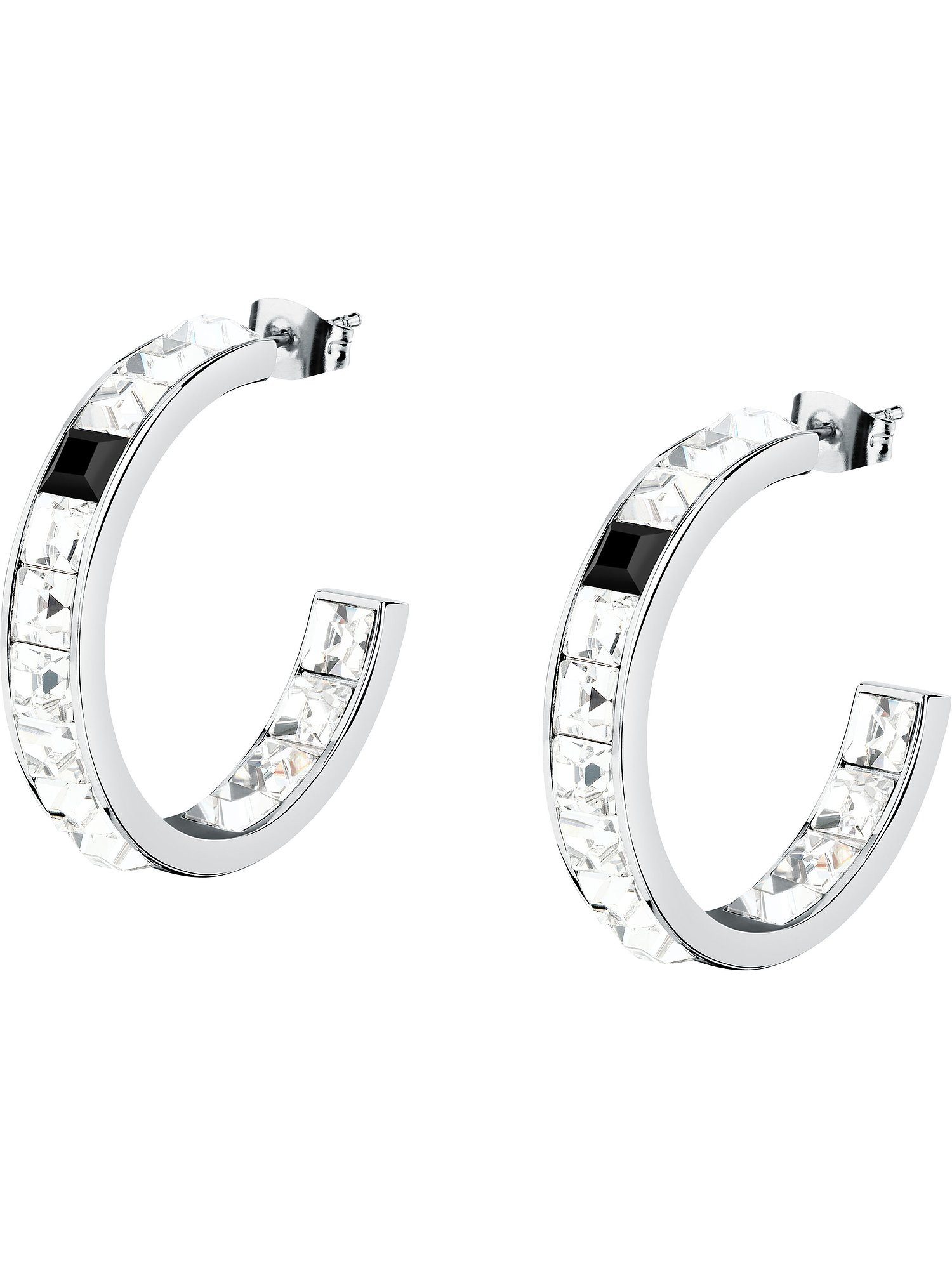 KARL LAGERFELD Paar Creolen Karl Lagerfeld Damen-Creolen Edelstahl 2 Kristall (Paar)