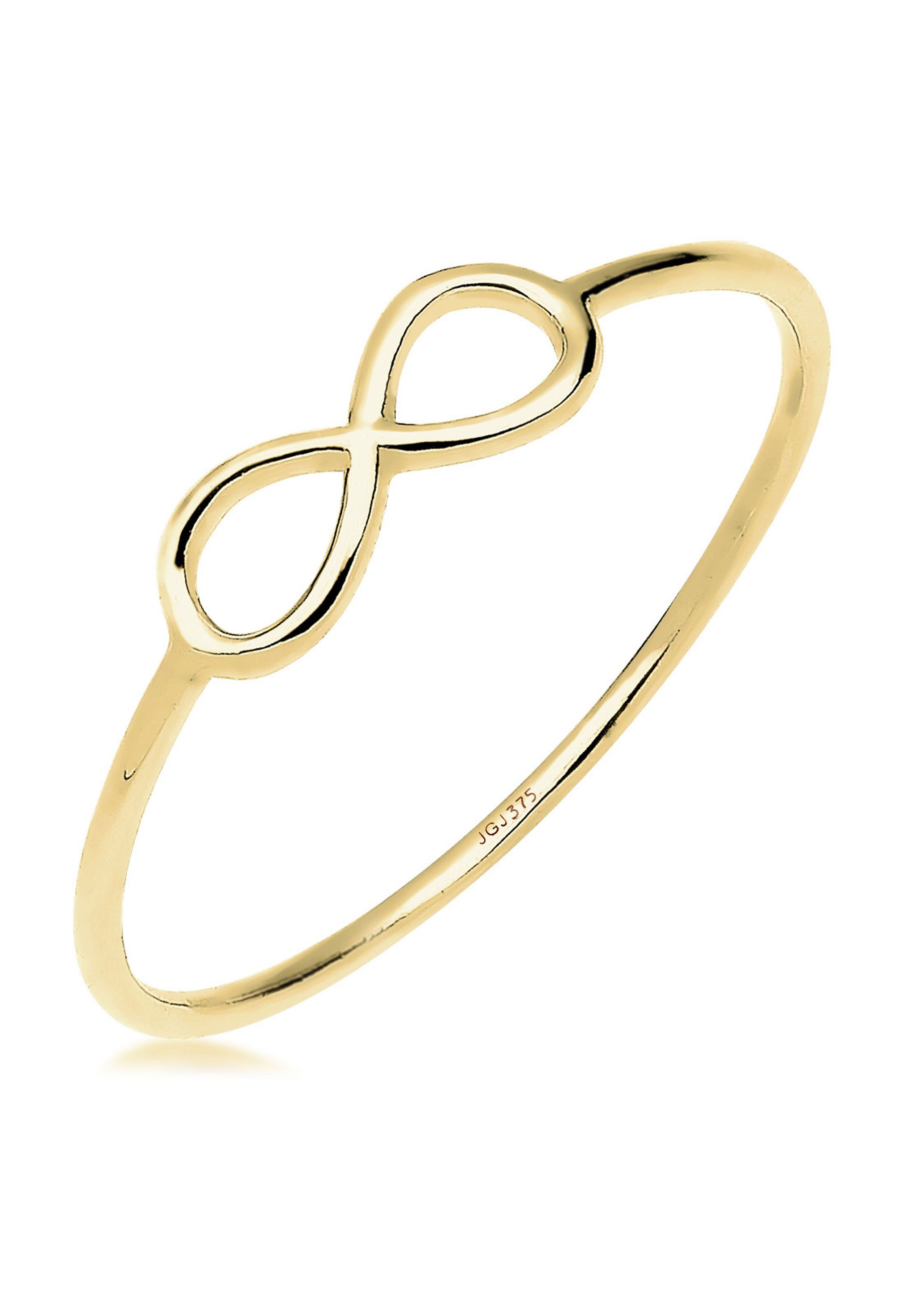 Elli Premium Fingerring Infinity Symbol Unendlichkeit 375 Gelbgold, Infinit günstig online kaufen