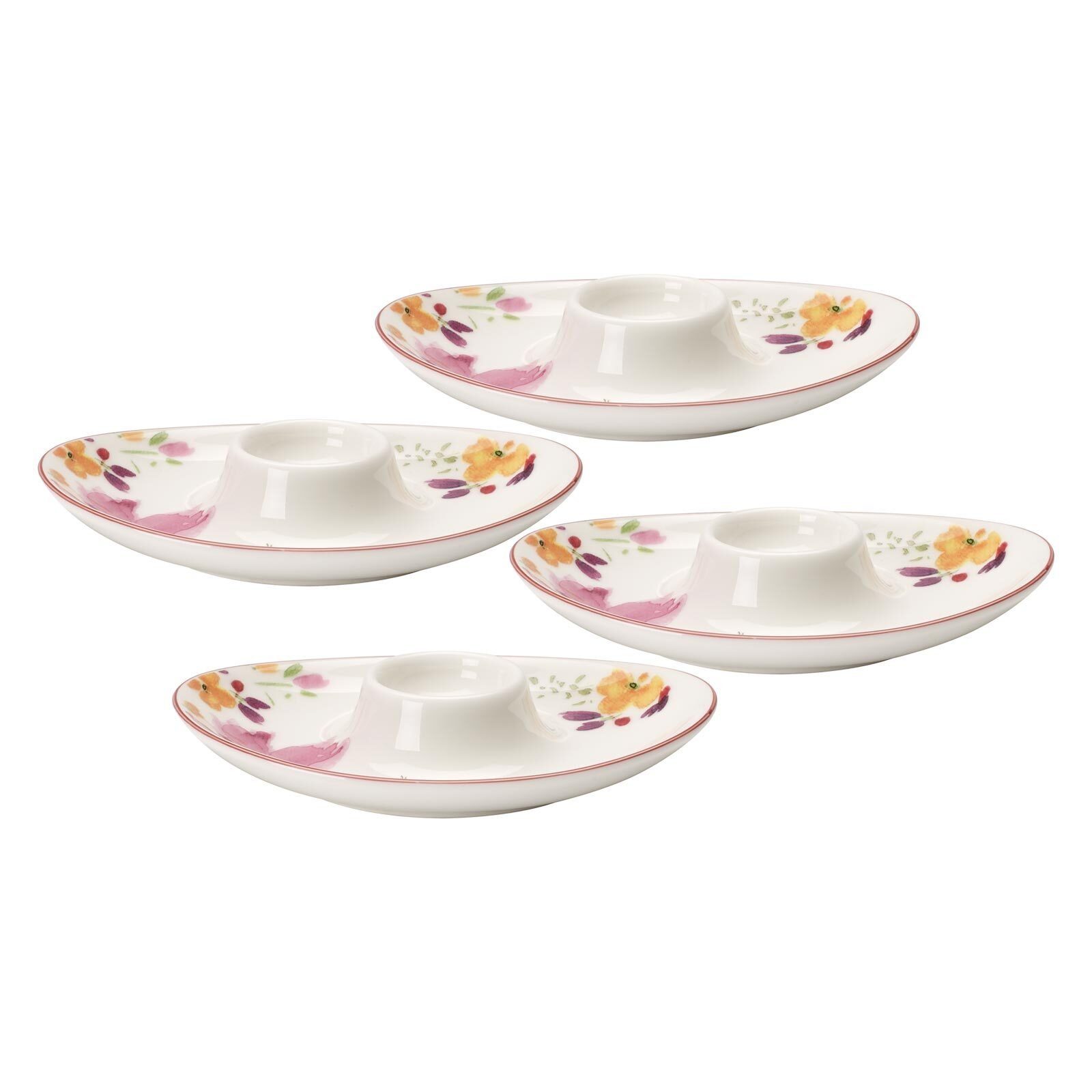 & Villeroy (4er 4er Eierbecher Eierbecher) Boch Basic 4-tlg., Set, Eierbecher Mariefleur 4 Set,