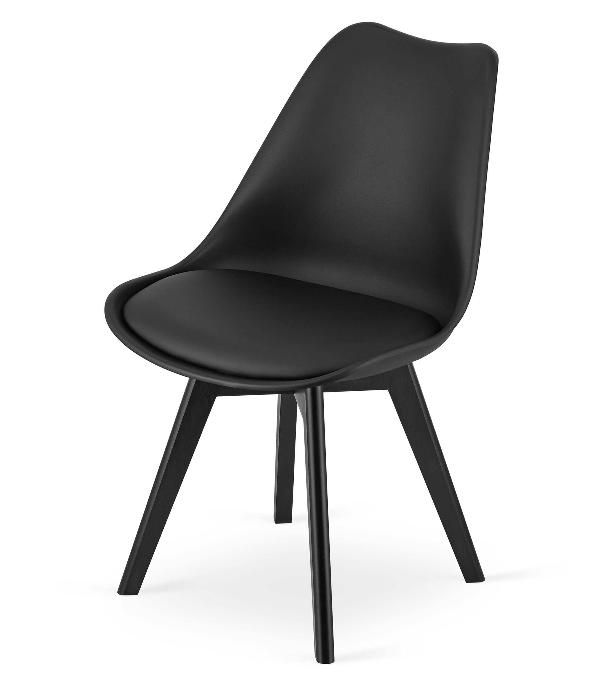 Home Collective Esszimmerstuhl Stuhl in insgesamt 11 Farben, Wohnzimmerstuhl, bequem und stabil (1 St), Schalenstuhl, 1x schwarz mit Vollholzbeinen in schwarz schwarz | schwarz